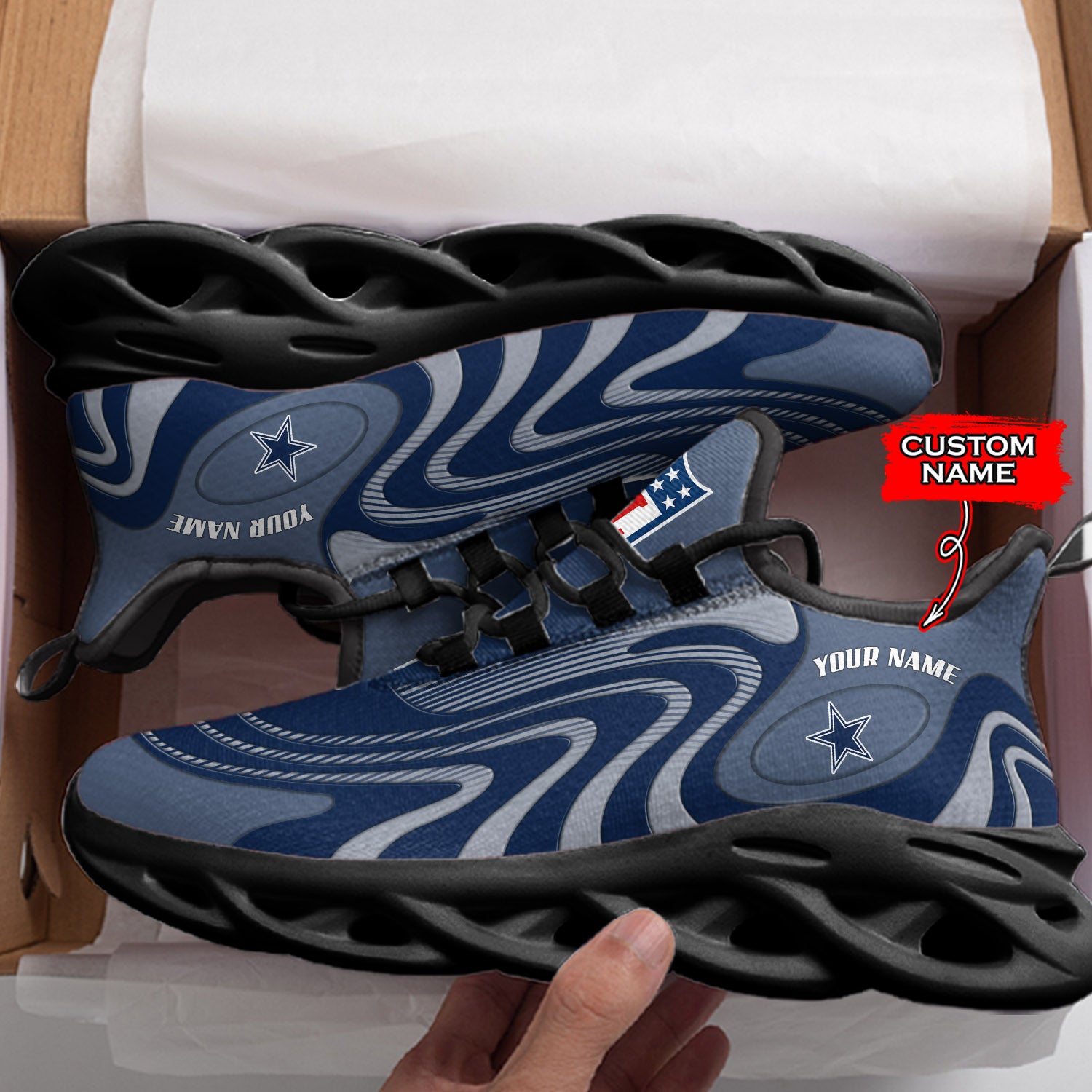 Ideafootwear Dallas Cowboys NFL Max Soul Shoes Sneakers For Men And Women