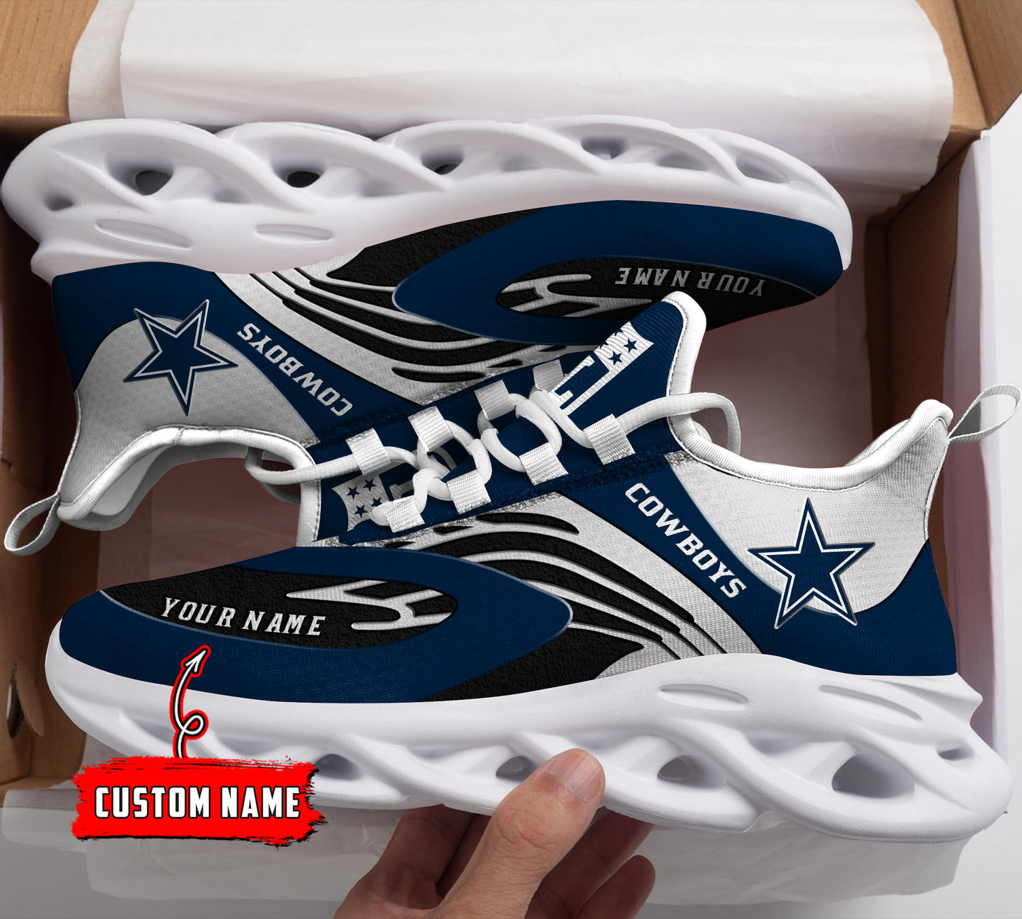 Ideafootwear Dallas Cowboys NFL Max Soul Shoes Sneakers For Men And Women