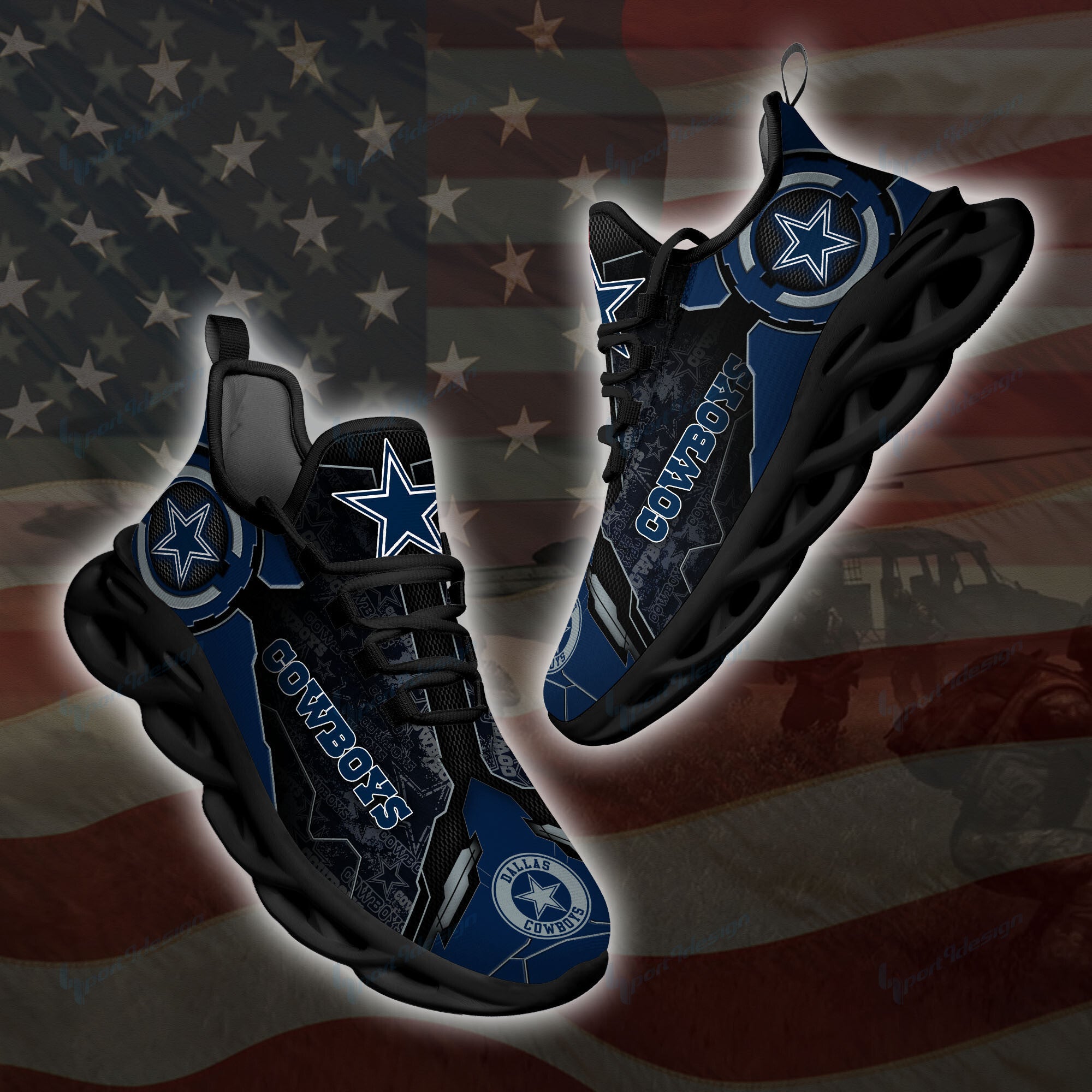 Ideafootwear Dallas Cowboys NFL Max Soul Shoes Sneakers For Men And Women