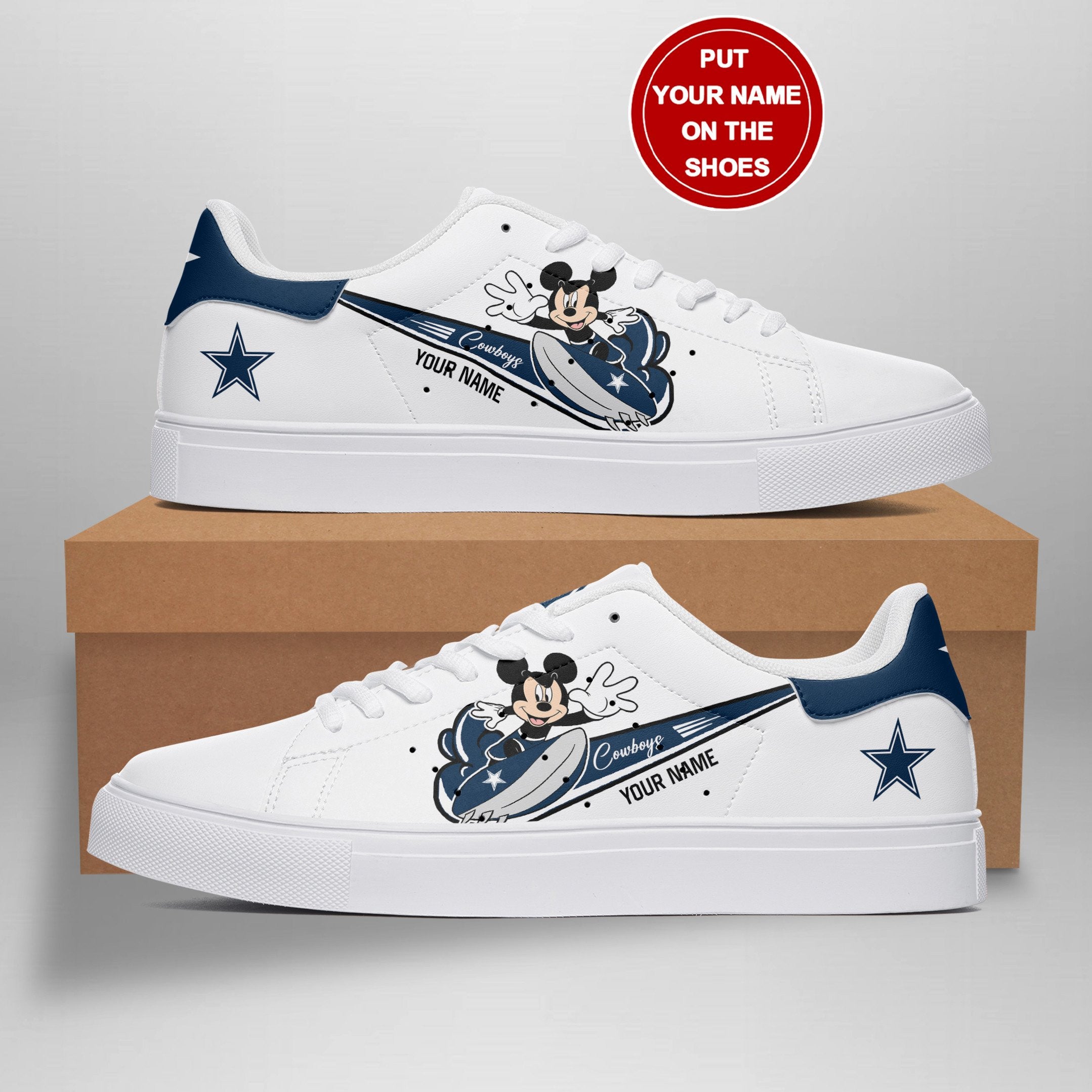 Ideafootwear Dallas Cowboys Skate Stan Shoes Sneakes For Men And Women