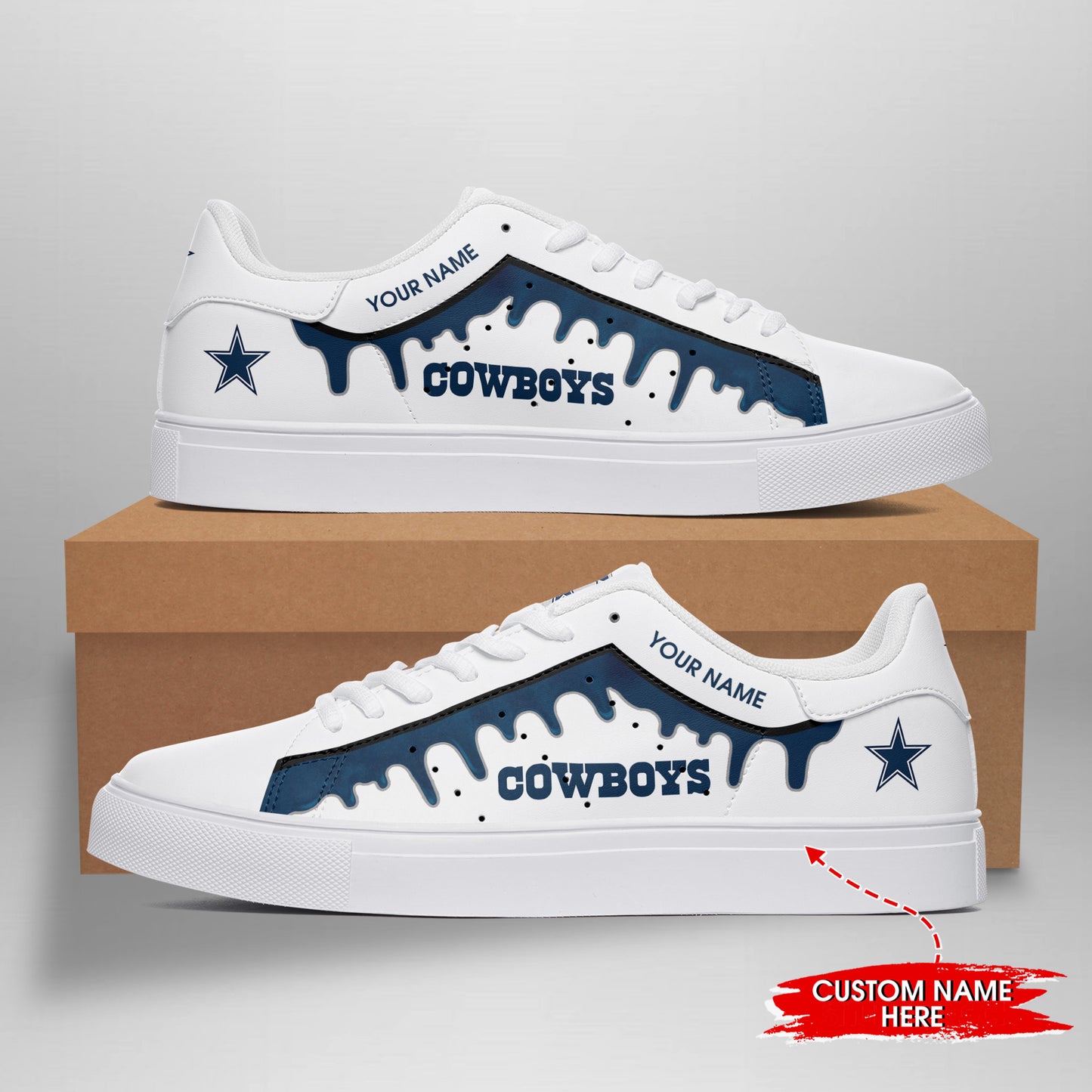 Ideafootwear Dallas Cowboys Skate Stan Shoes Sneakes For Men And Women