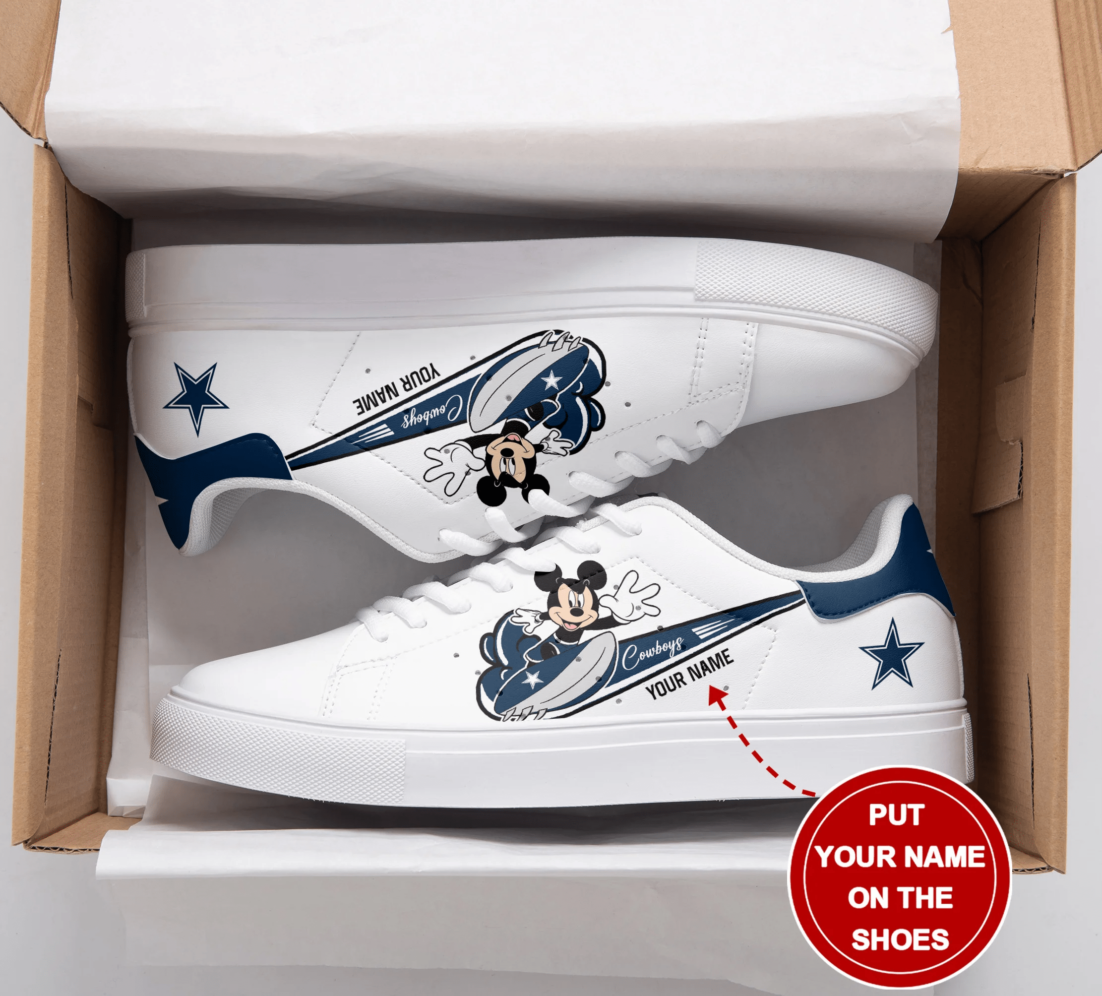 Ideafootwear Dallas Cowboys Skate Stan Shoes Sneakes For Men And Women