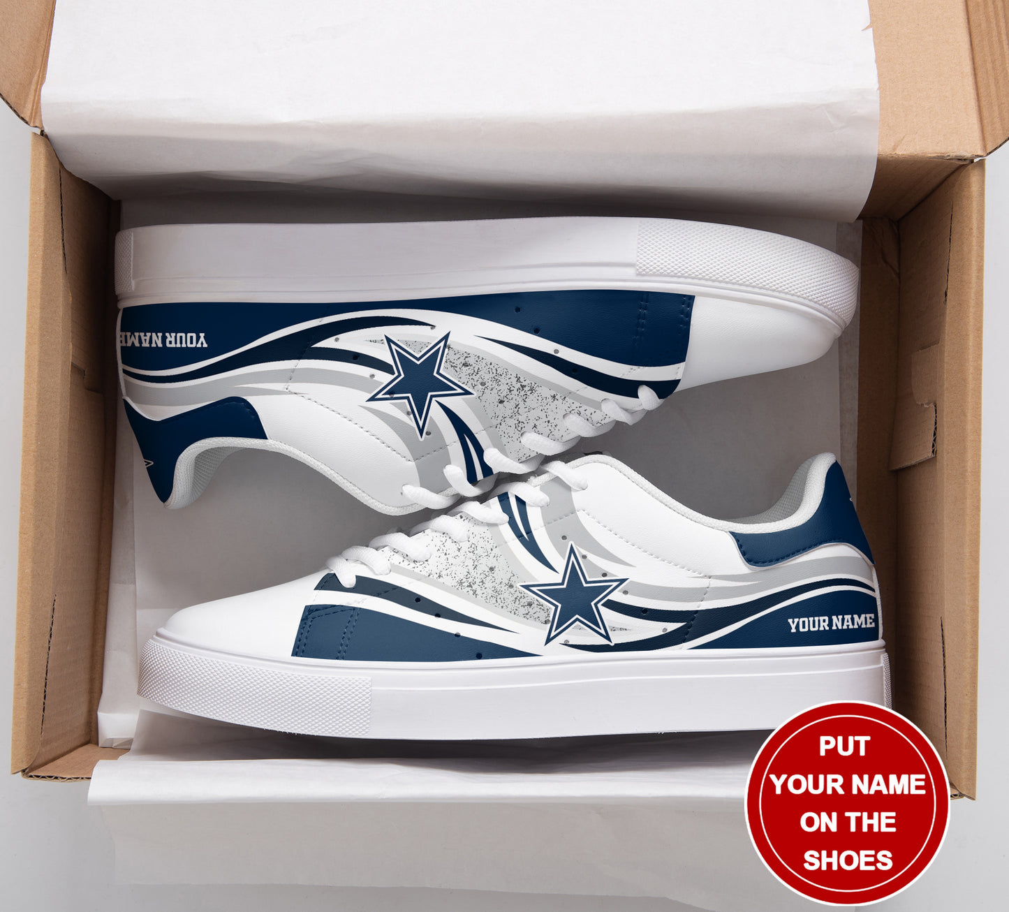 Ideafootwear Dallas Cowboys Skate Stan Shoes Sneakes For Men And Women