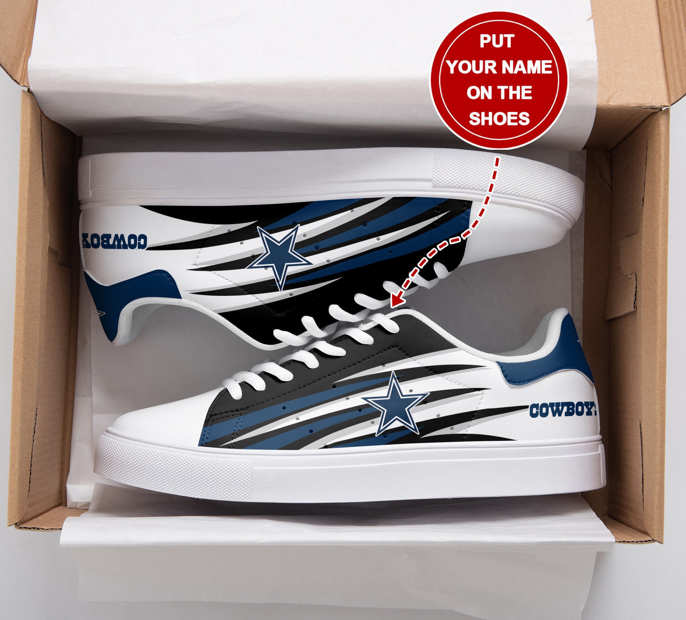 Ideafootwear Dallas Cowboys Skate Stan Shoes Sneakes For Men And Women