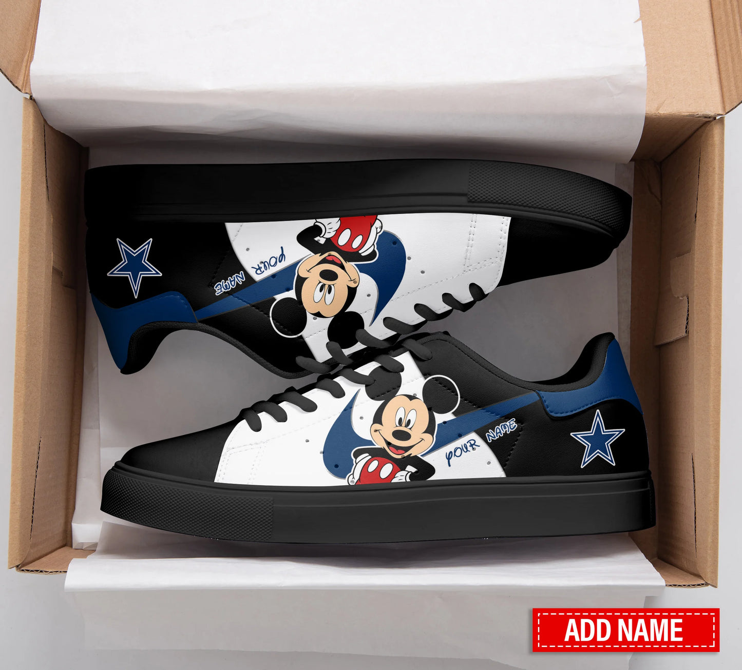 Ideafootwear Dallas Cowboys Skate Stan Shoes Sneakes For Men And Women