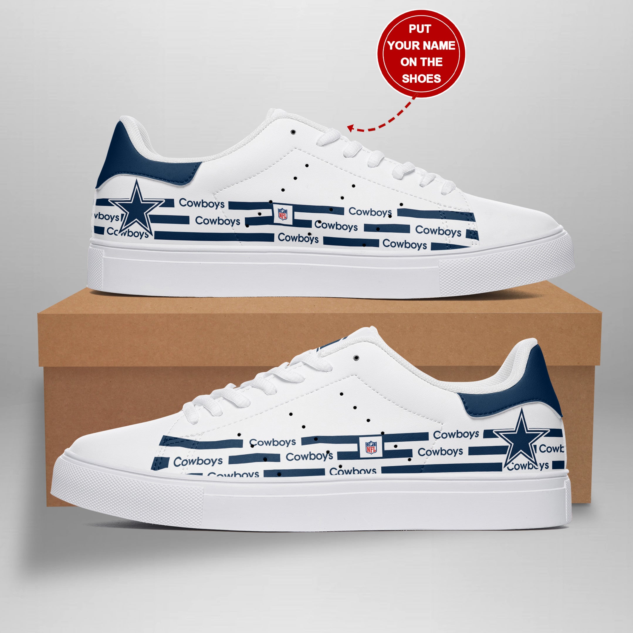 Ideafootwear Dallas Cowboys Skate Stan Shoes Sneakes For Men And Women