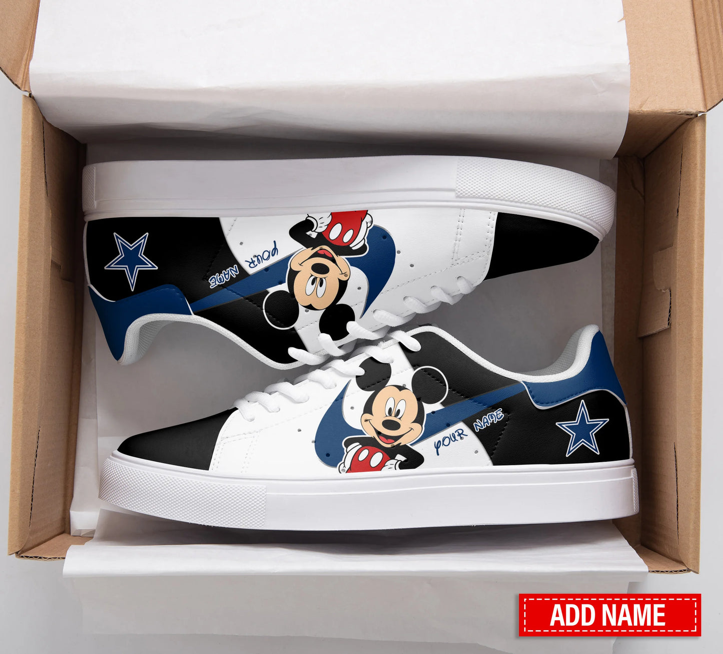 Ideafootwear Dallas Cowboys Skate Stan Shoes Sneakes For Men And Women