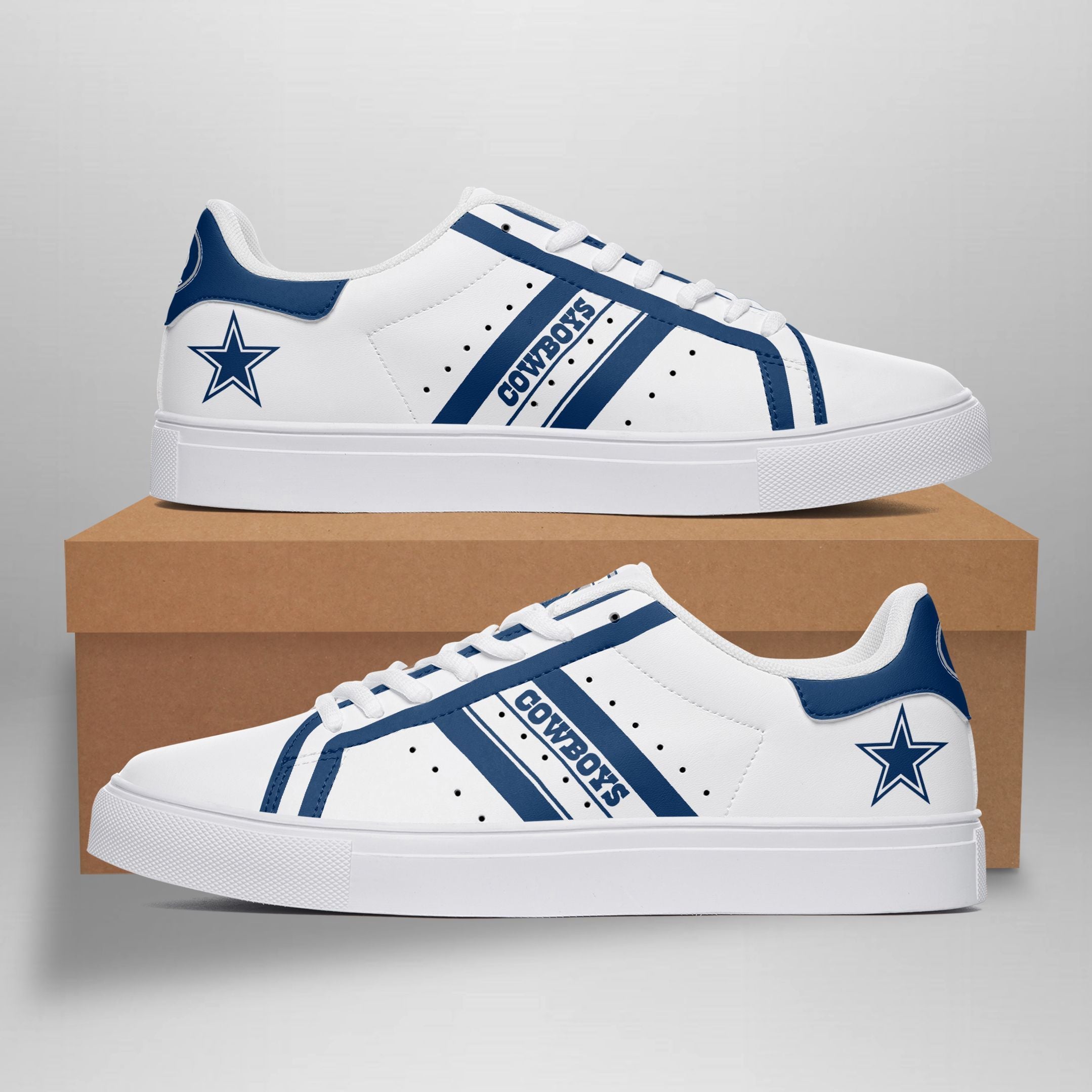 Ideafootwear Dallas Cowboys Skate Stan Shoes Sneakes For Men And Women