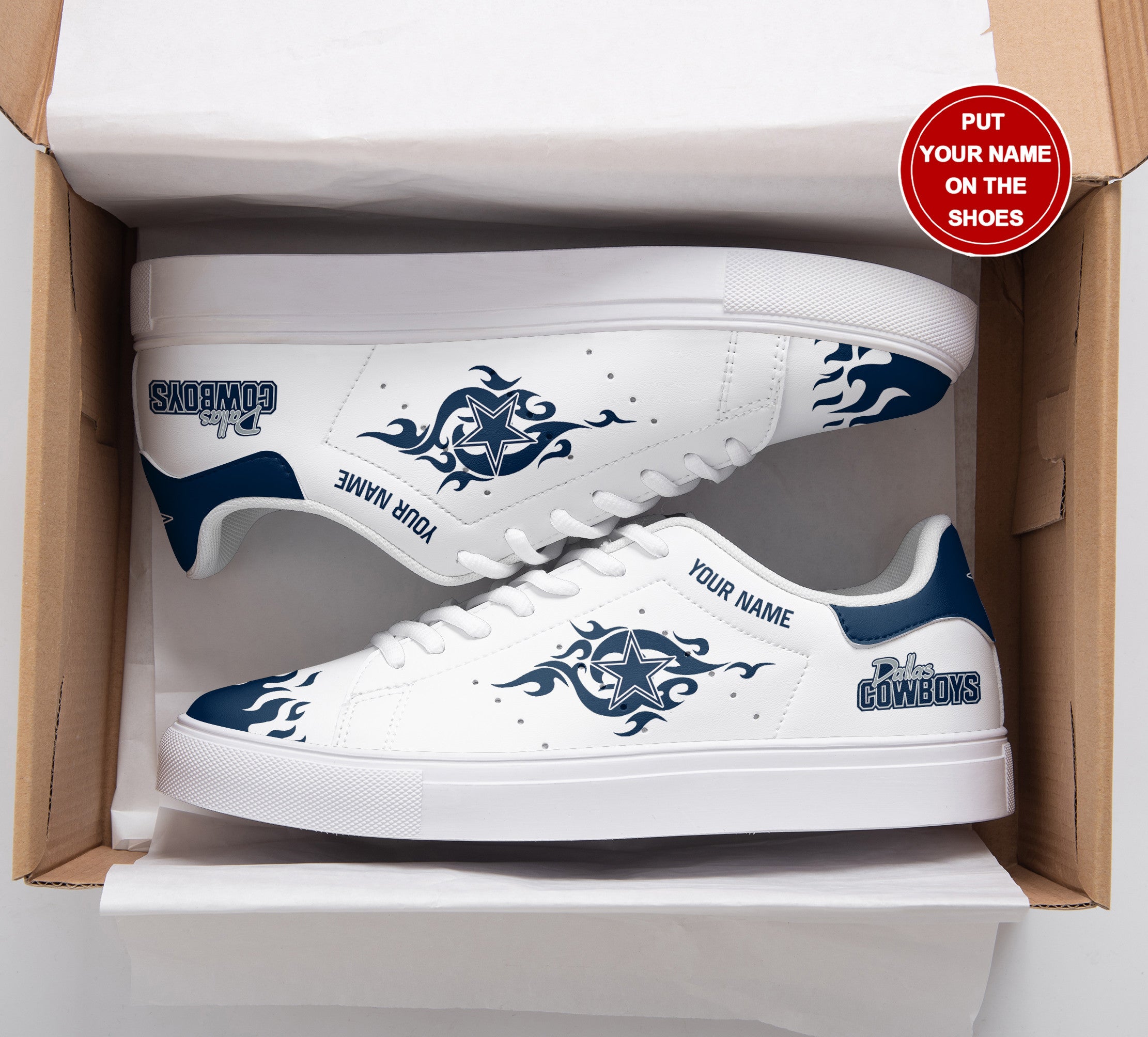 Ideafootwear Dallas Cowboys Skate Stan Shoes Sneakes For Men And Women
