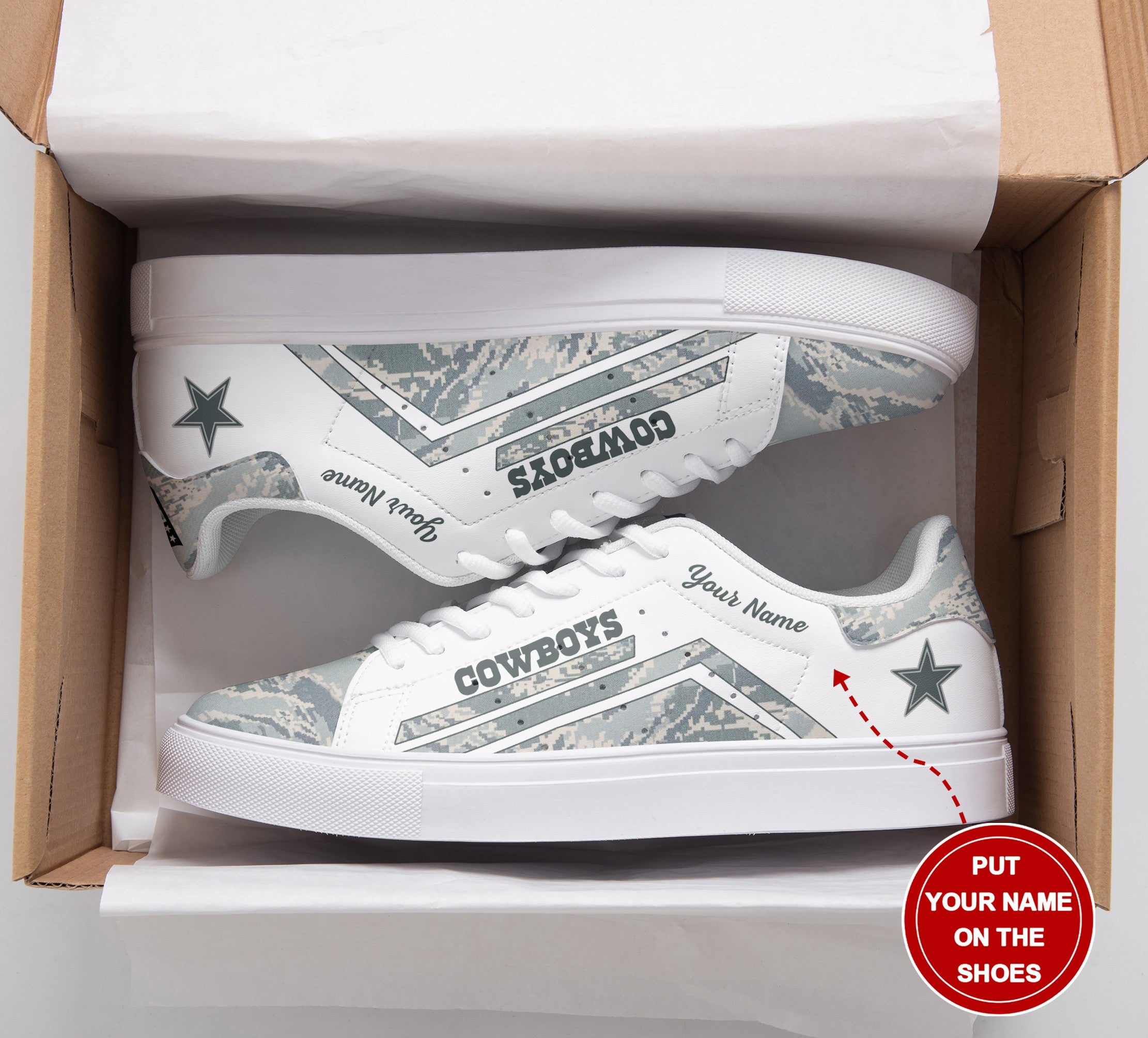 Ideafootwear Dallas Cowboys Skate Stan Shoes Sneakes For Men And Women