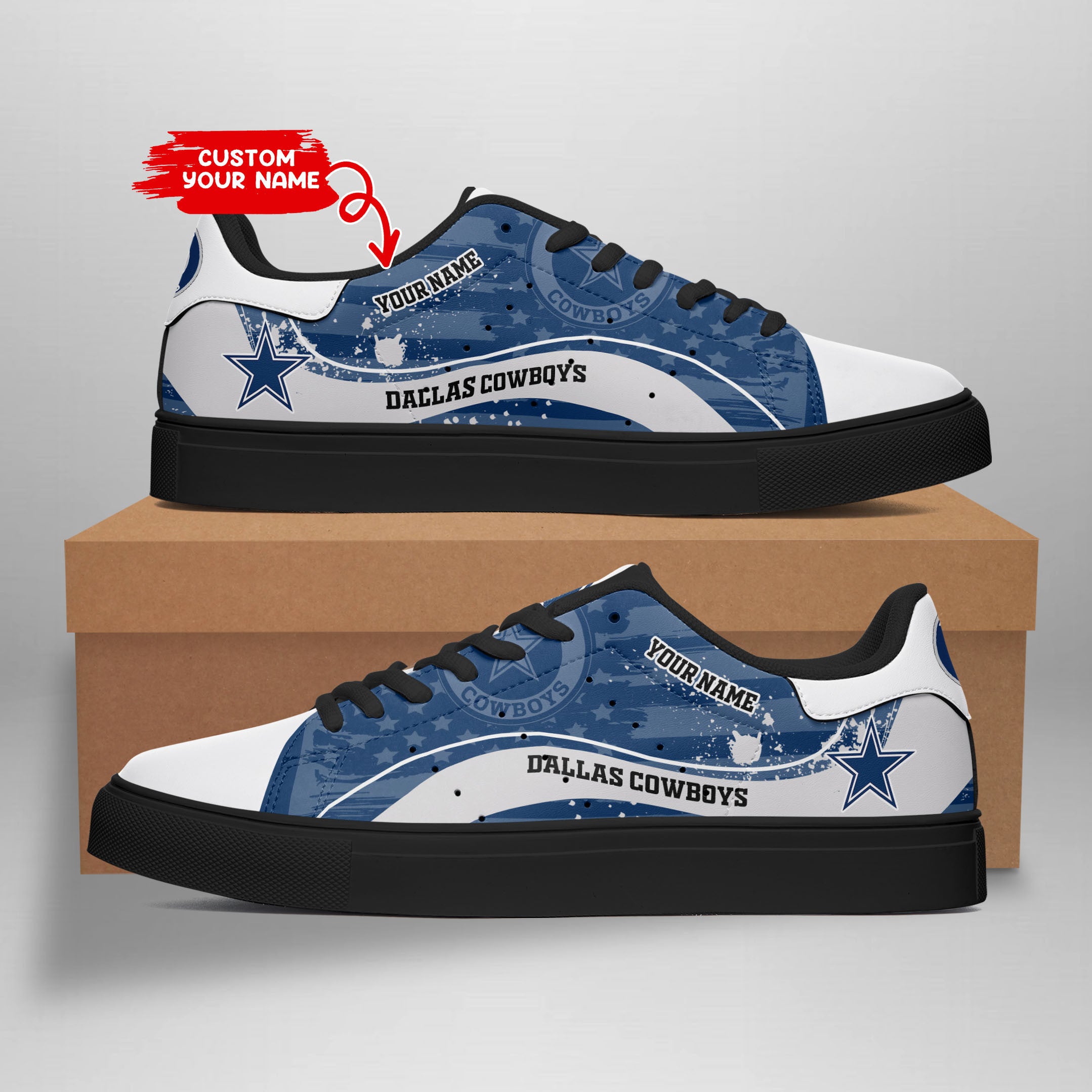 Ideafootwear Dallas Cowboys Skate Stan Shoes Sneakes For Men And Women