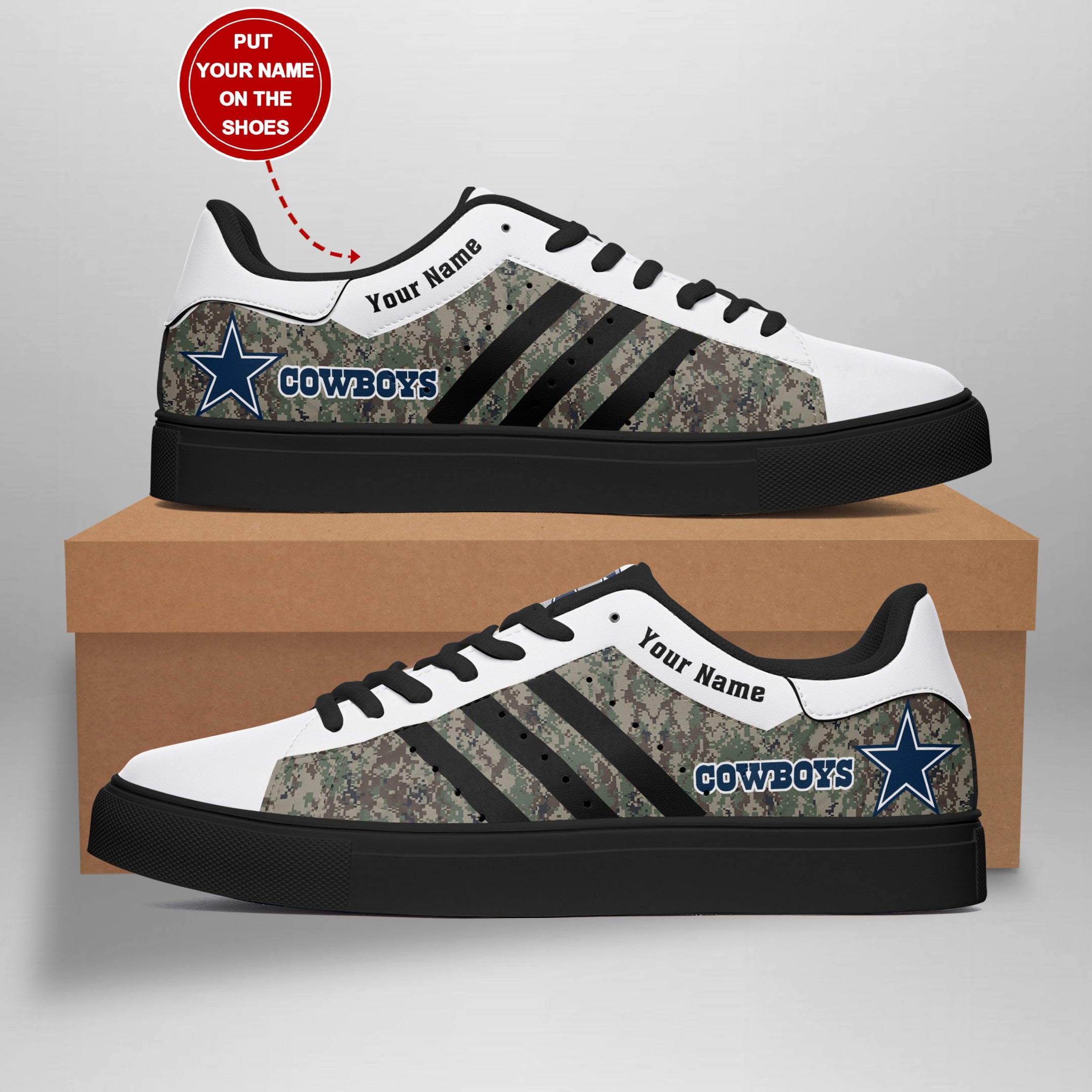 Ideafootwear Dallas Cowboys Skate Stan Shoes Sneakes For Men And Women