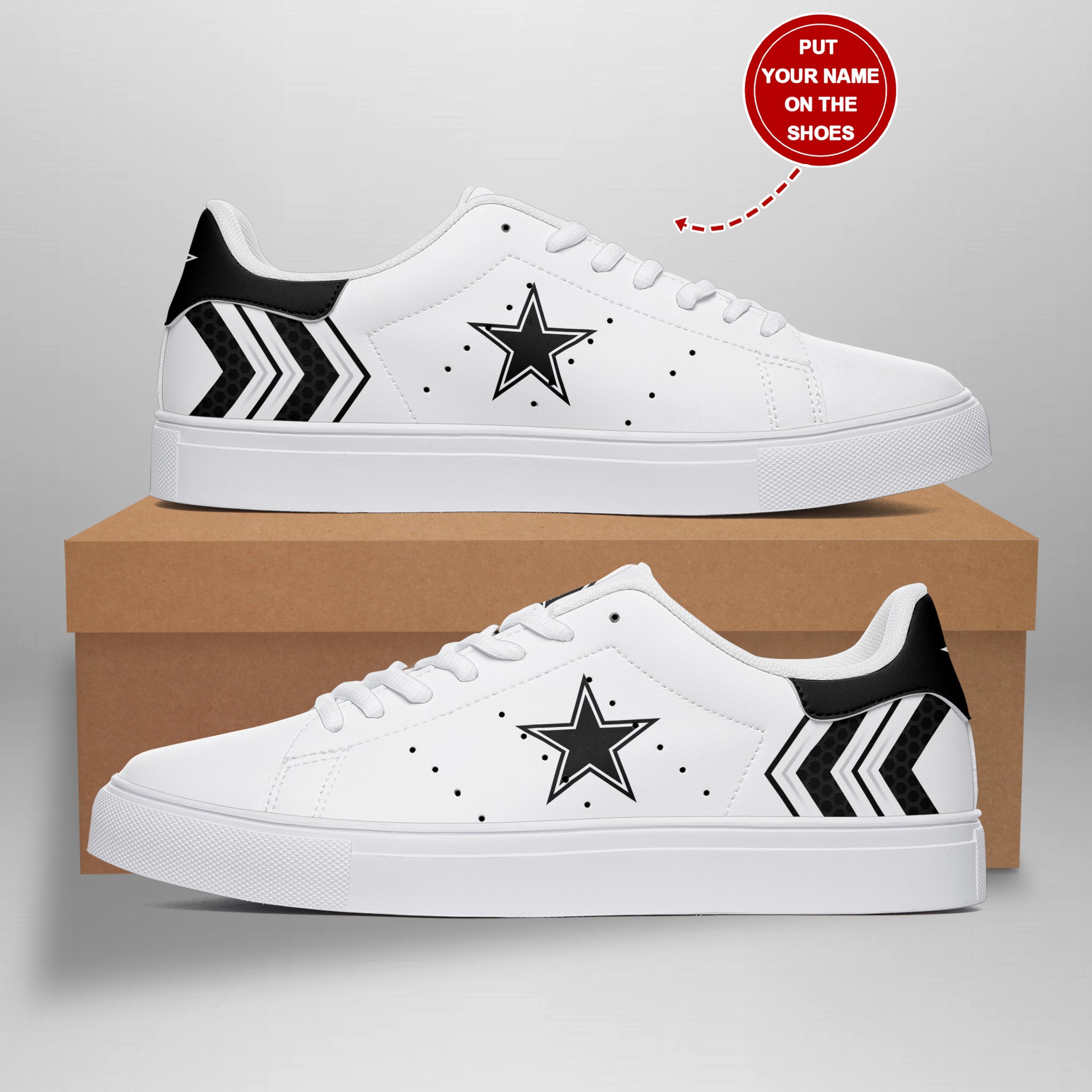 Ideafootwear Dallas Cowboys Skate Stan Shoes Sneakes For Men And Women
