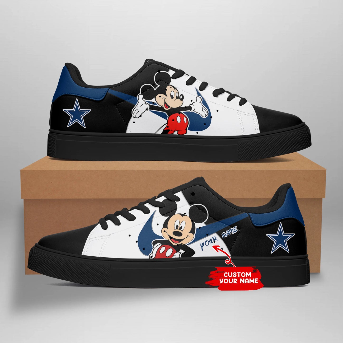 Ideafootwear Dallas Cowboys Skate Stan Shoes Sneakes For Men And Women