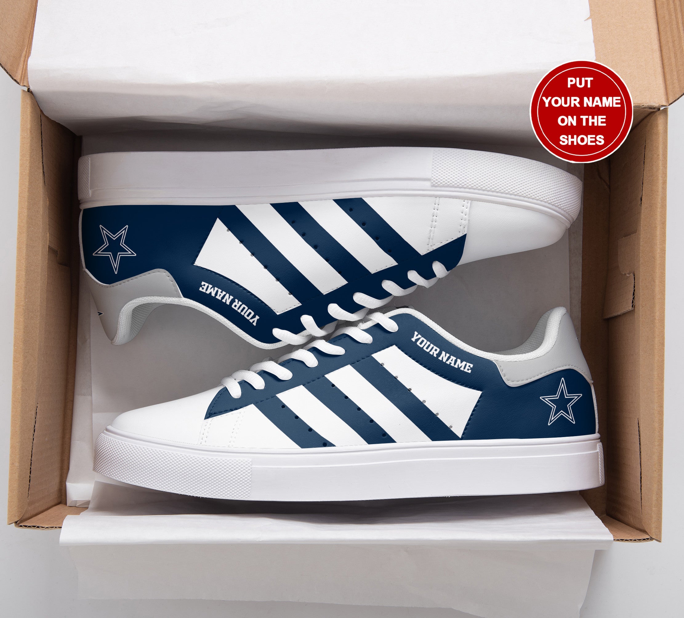 Ideafootwear Dallas Cowboys Skate Stan Shoes Sneakes For Men And Women