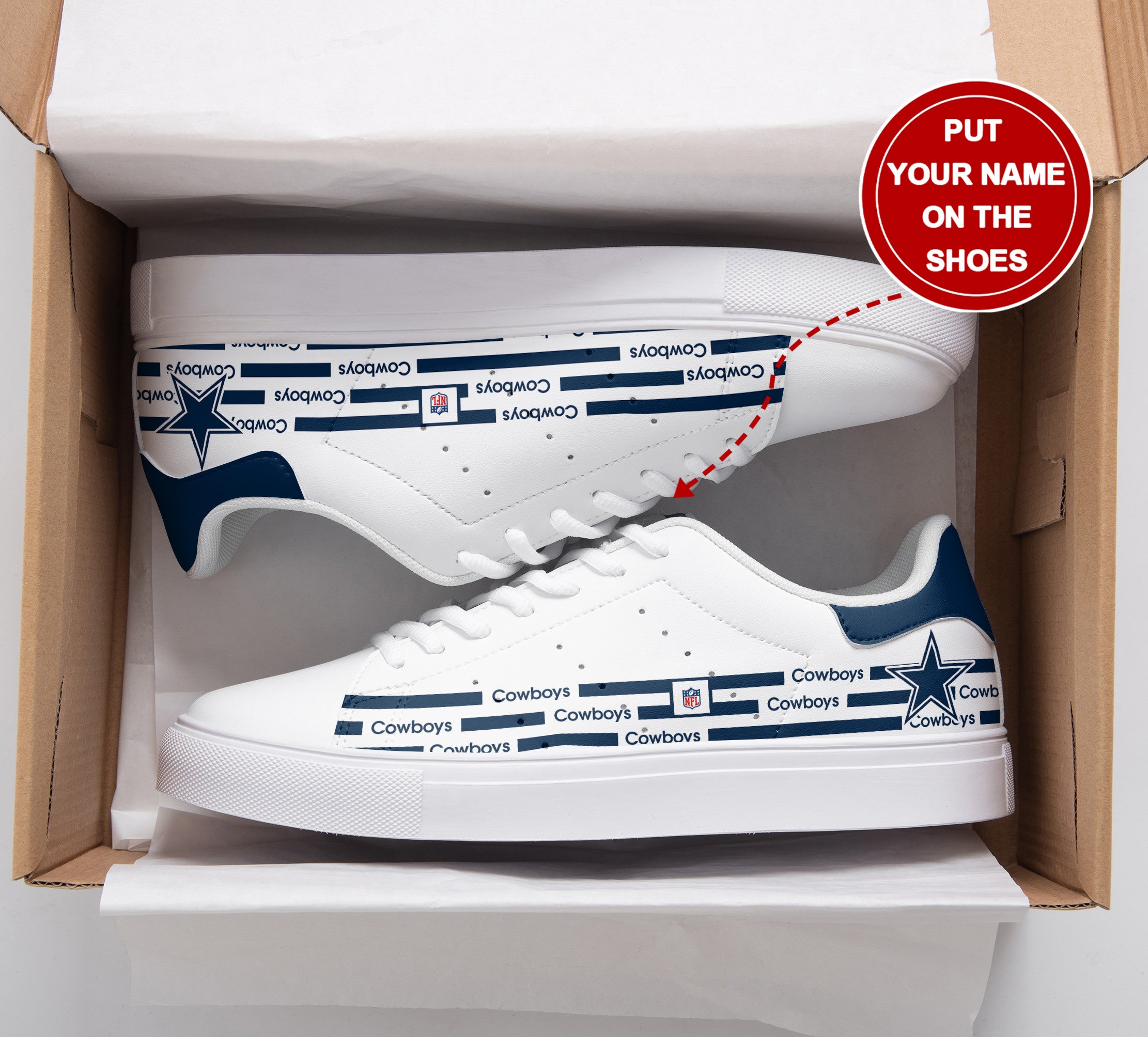 Ideafootwear Dallas Cowboys Skate Stan Shoes Sneakes For Men And Women