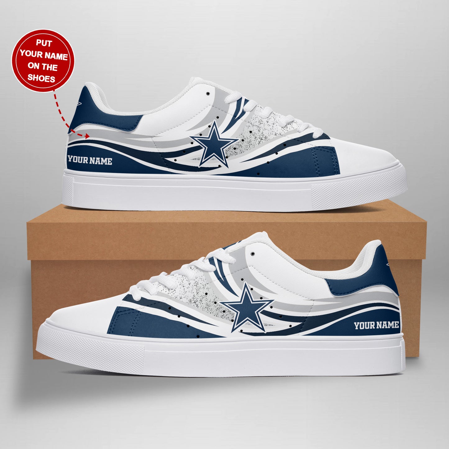 Ideafootwear Dallas Cowboys Skate Stan Shoes Sneakes For Men And Women