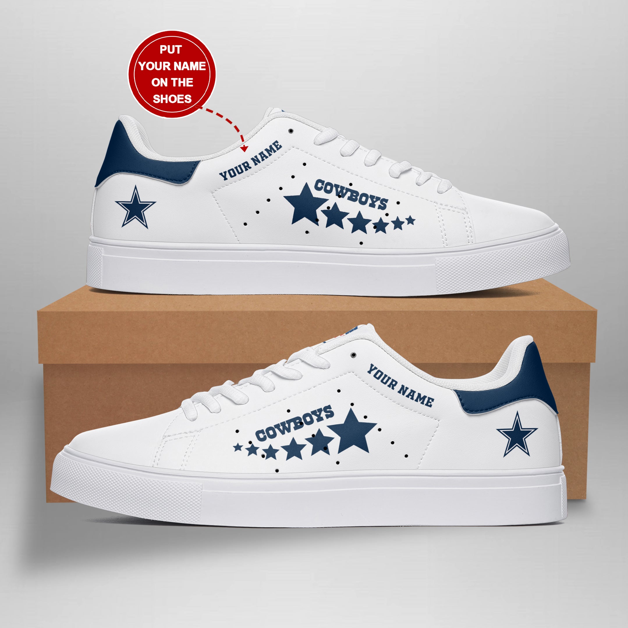 Ideafootwear Dallas Cowboys Skate Stan Shoes Sneakes For Men And Women