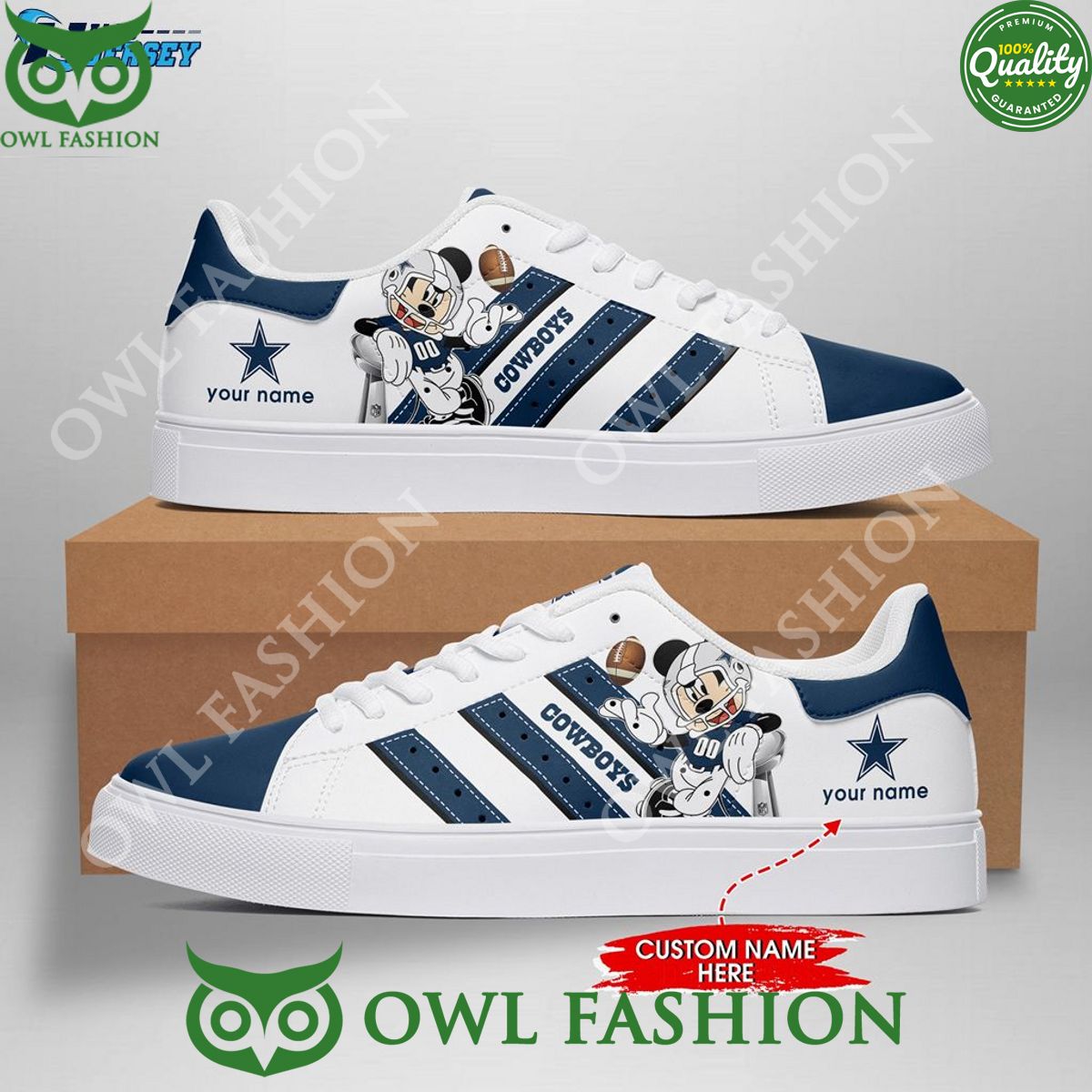 Ideafootwear Dallas Cowboys Skate Stan Shoes Sneakes For Men And Women