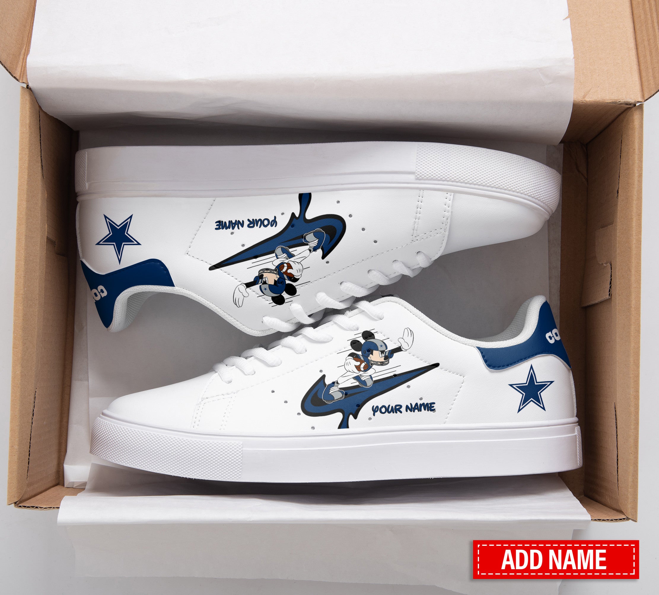 Ideafootwear Dallas Cowboys Skate Stan Shoes Sneakes For Men And Women