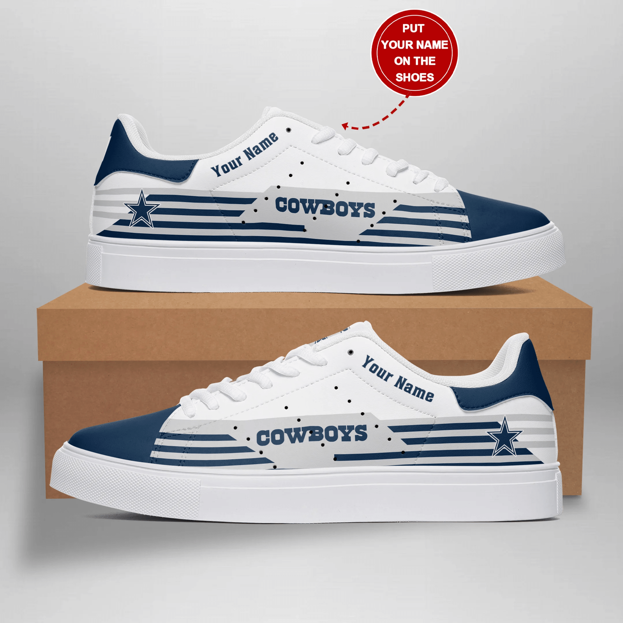 Ideafootwear Dallas Cowboys Skate Stan Shoes Sneakes For Men And Women