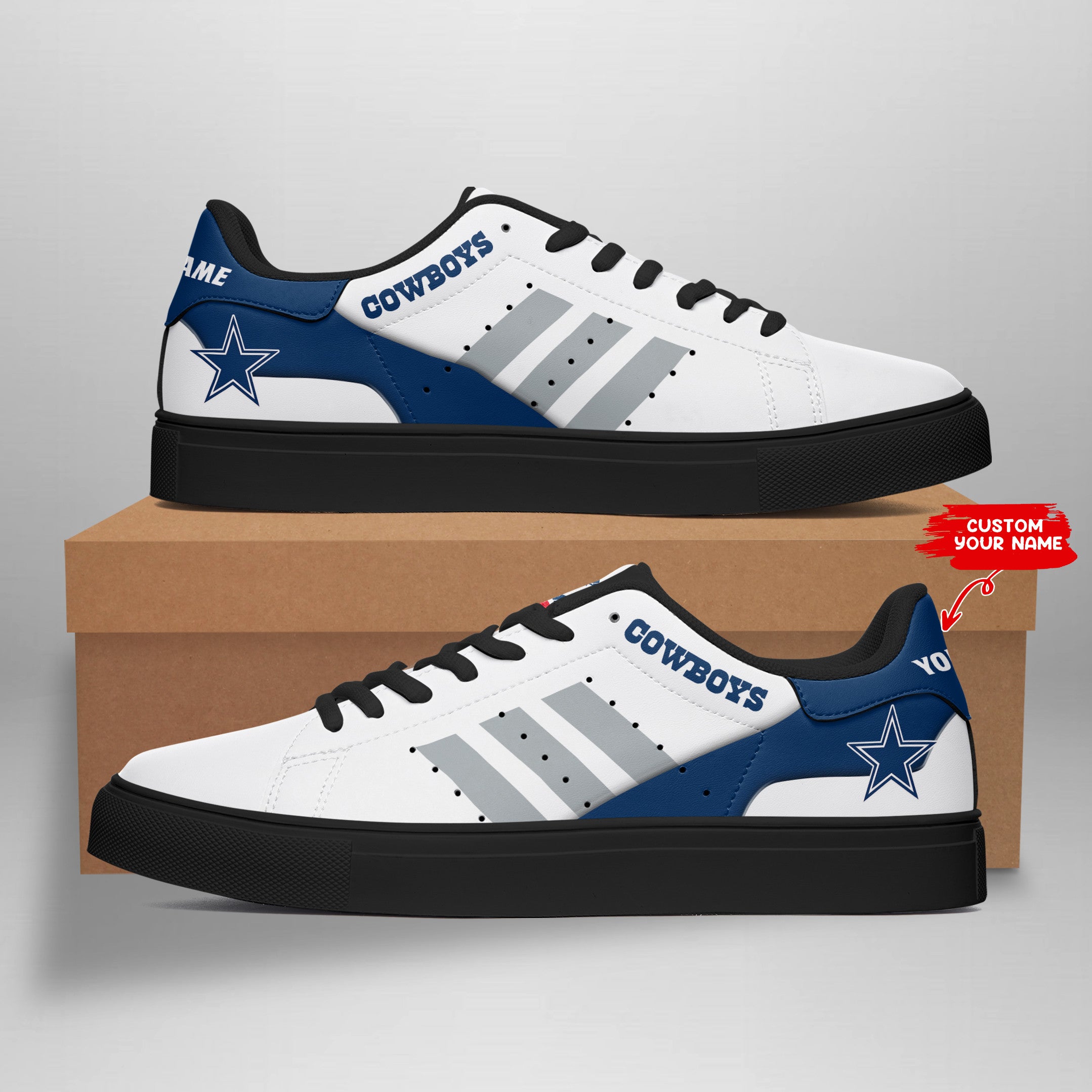 Ideafootwear Dallas Cowboys Skate Stan Shoes Sneakes For Men And Women