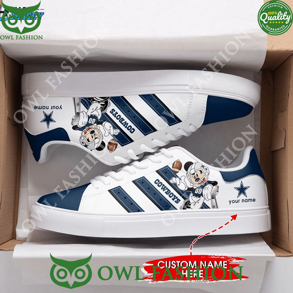 Ideafootwear Dallas Cowboys Skate Stan Shoes Sneakes For Men And Women