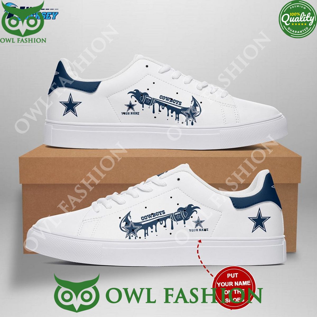 Ideafootwear Dallas Cowboys Skate Stan Shoes Sneakes For Men And Women