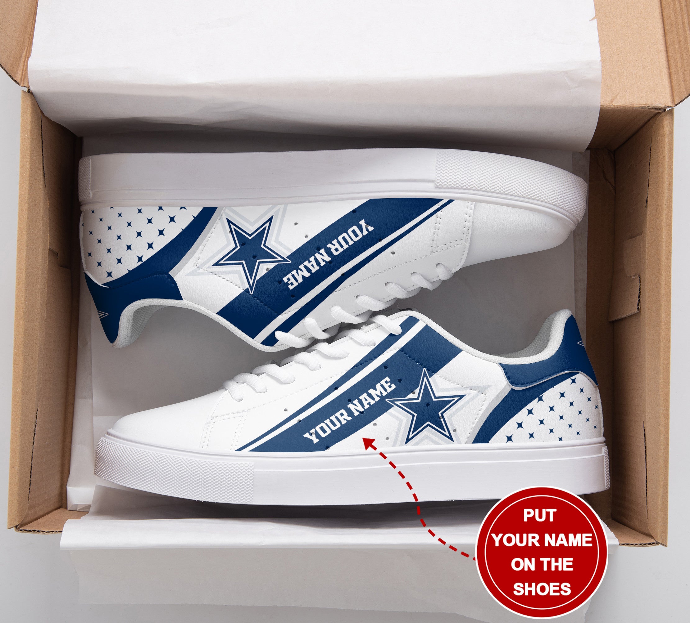 Ideafootwear Dallas Cowboys Skate Stan Shoes Sneakes For Men And Women