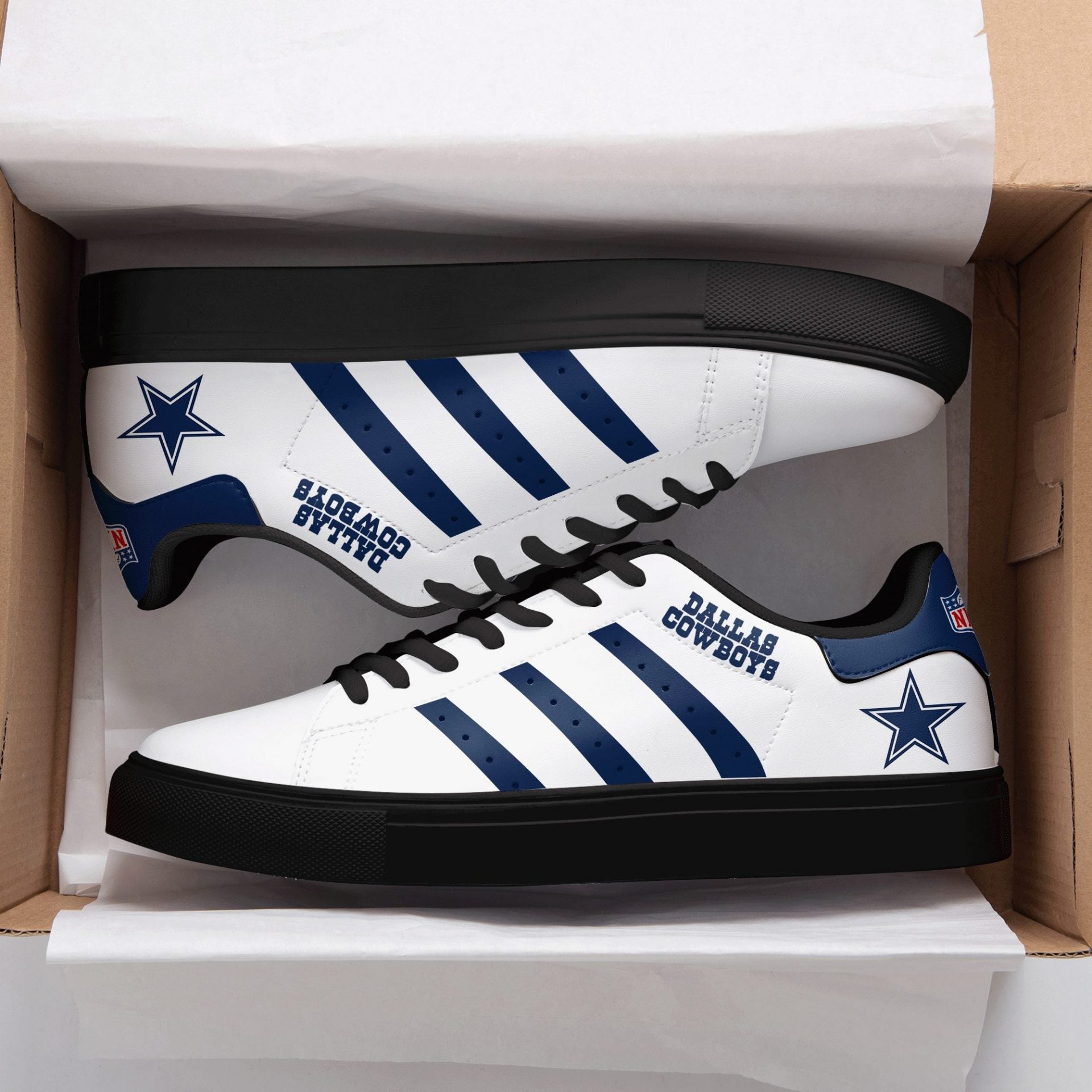 Ideafootwear Dallas Cowboys Skate Stan Shoes Sneakes For Men And Women