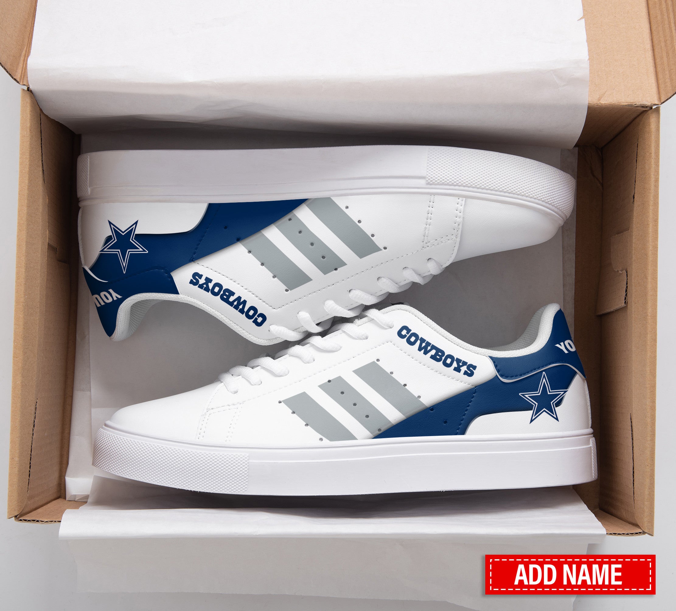 Ideafootwear Dallas Cowboys Skate Stan Shoes Sneakes For Men And Women