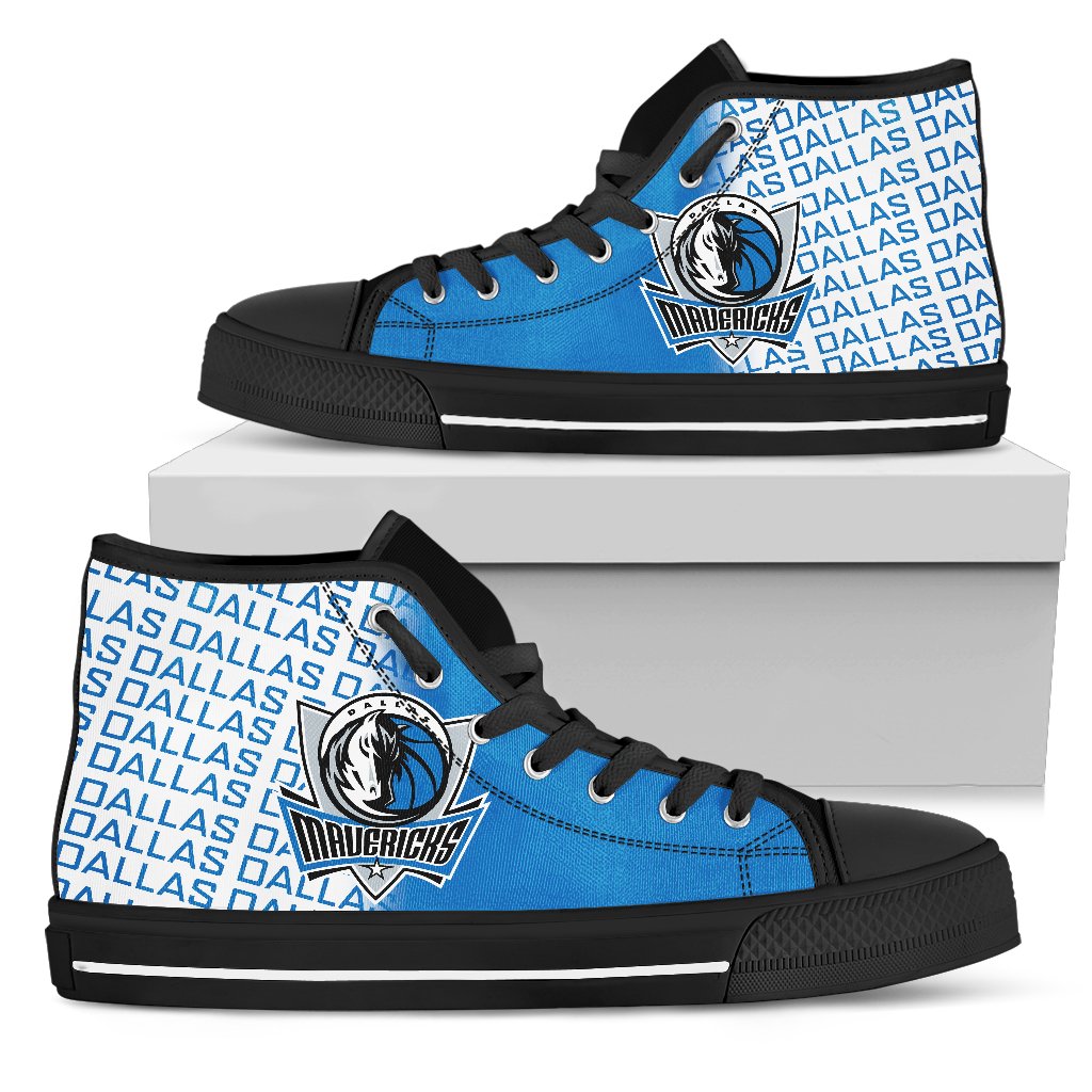 Ideafootwear Dallas Mavericks High Top Canvas Sneakers Shoes For Men And Women