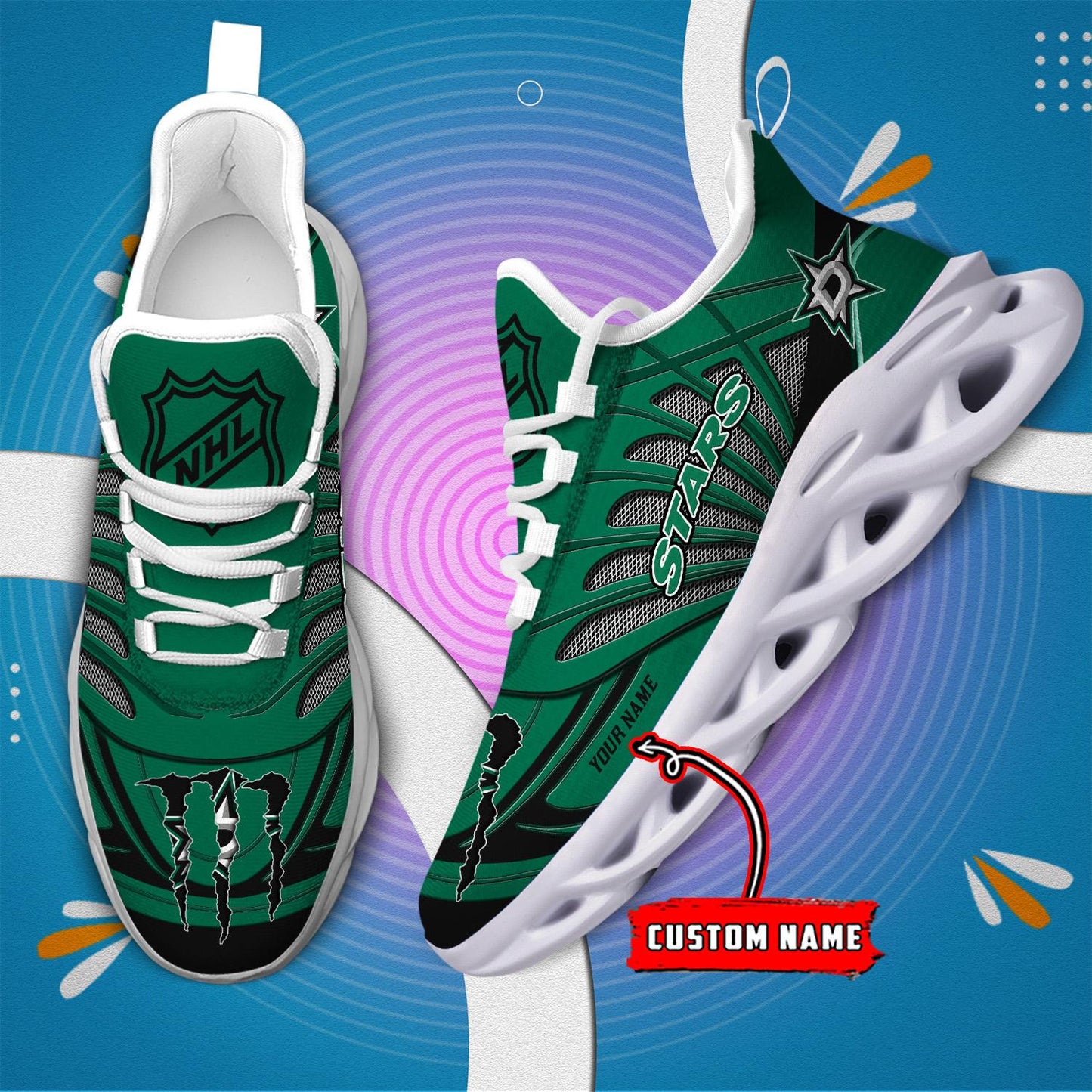 Ideafootwear Dallas Stars Max Soul Shoes Sneakers For Men And Women