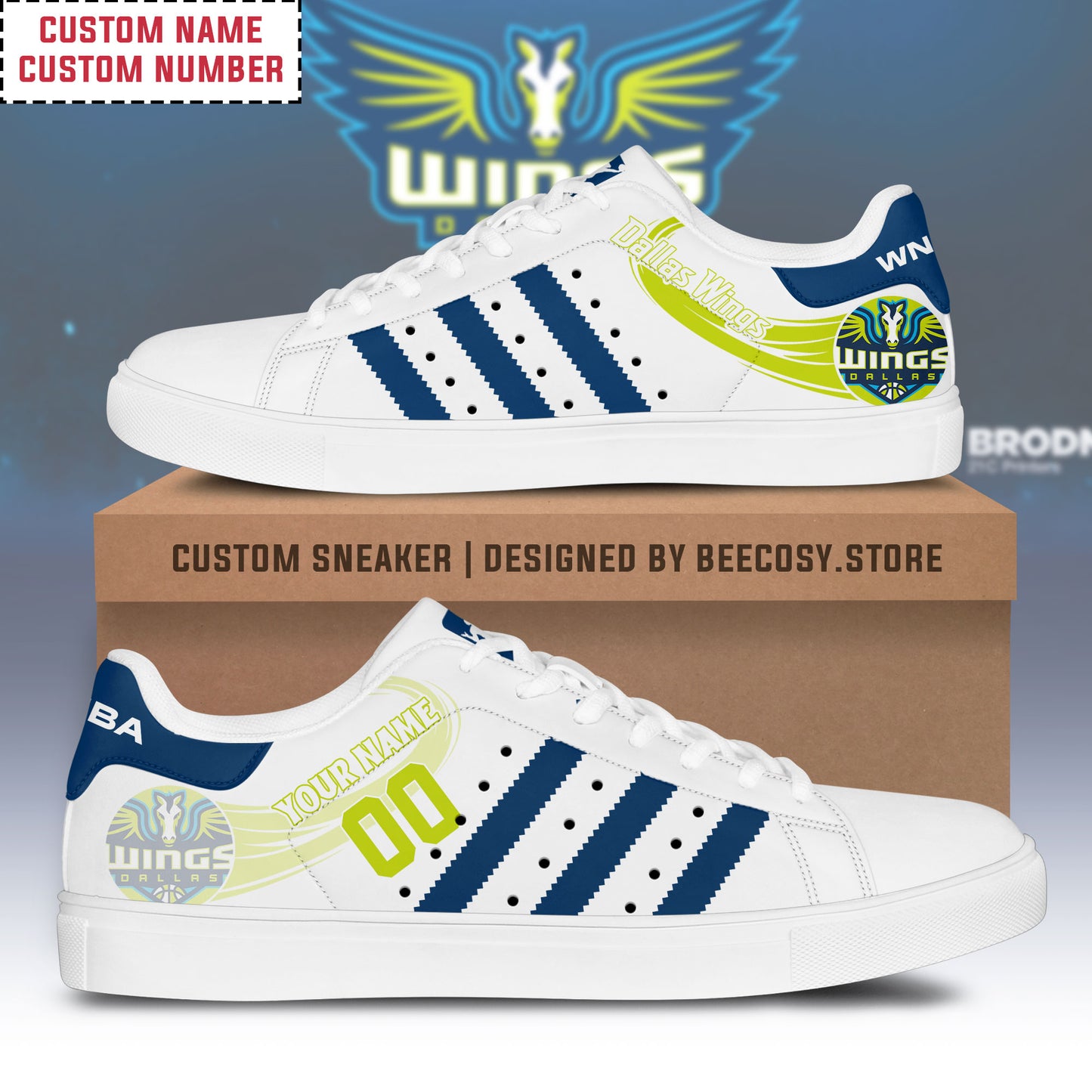 Ideafootwear Dallas Wings Skate Stan Shoes Sneakes For Men And Women