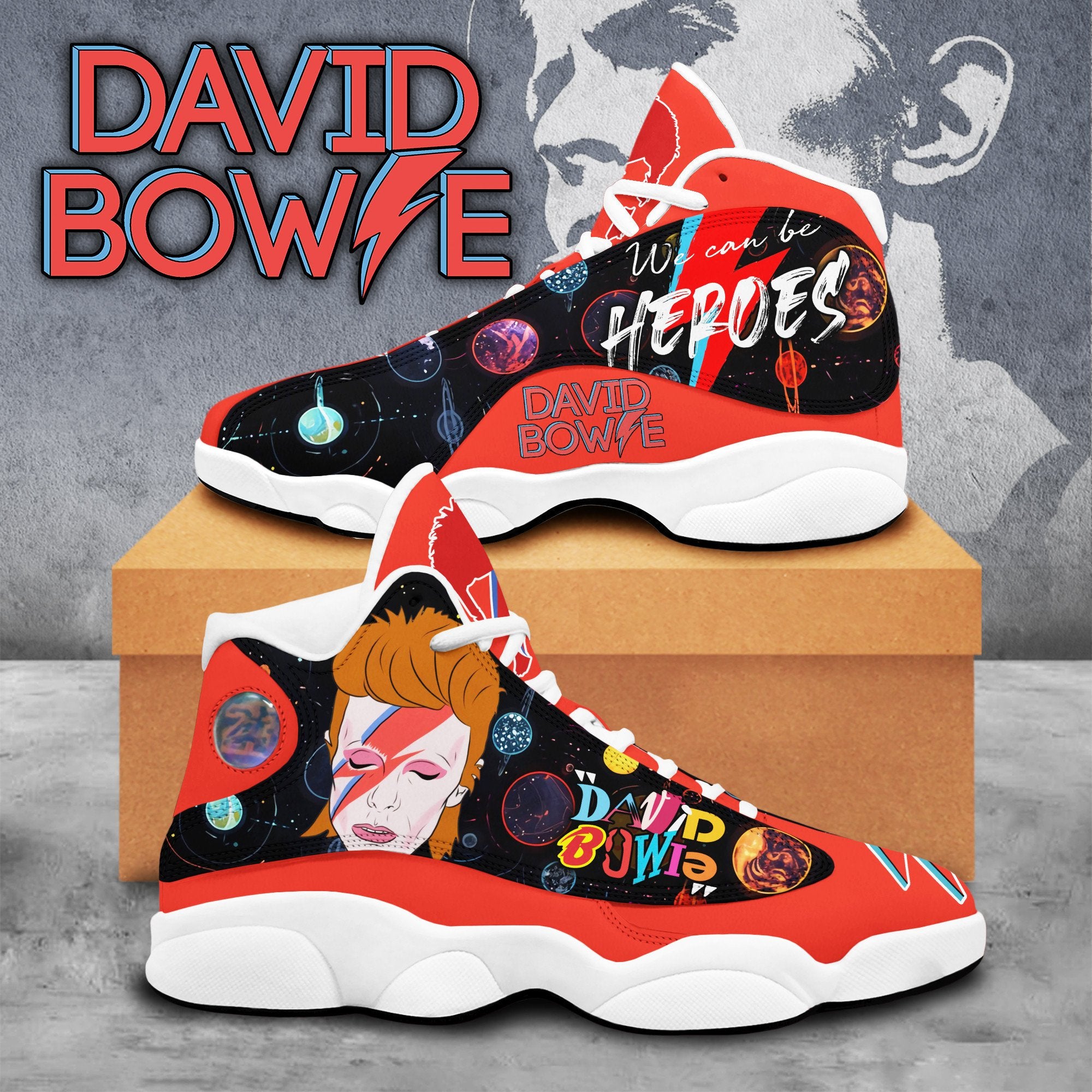 Ideafootwear David Bowie AJ13 Sneakers Shoes For Men And Women