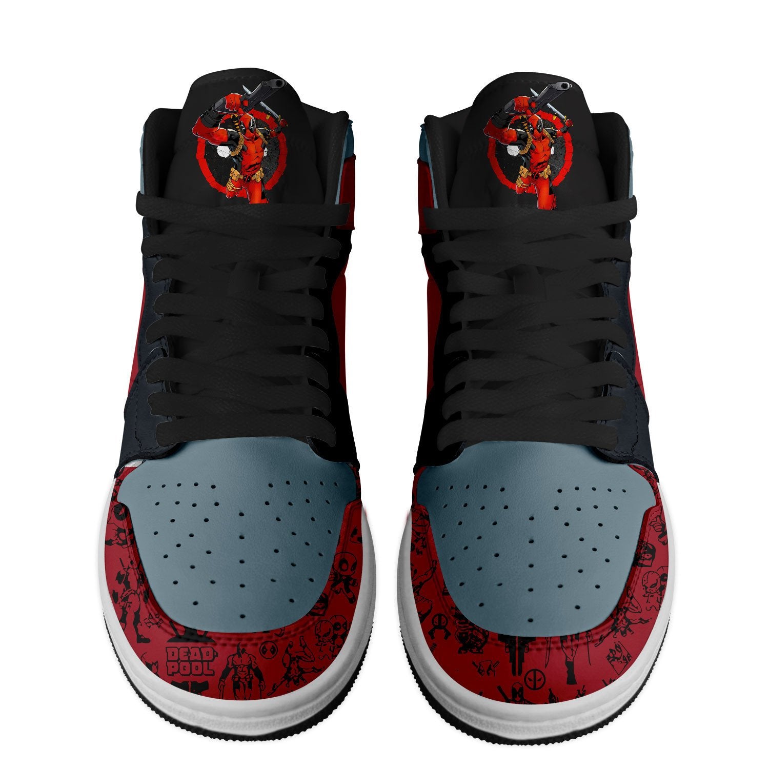 Ideafootwear Deadpool AJ1 High Sneakers Shoes For Men And Women