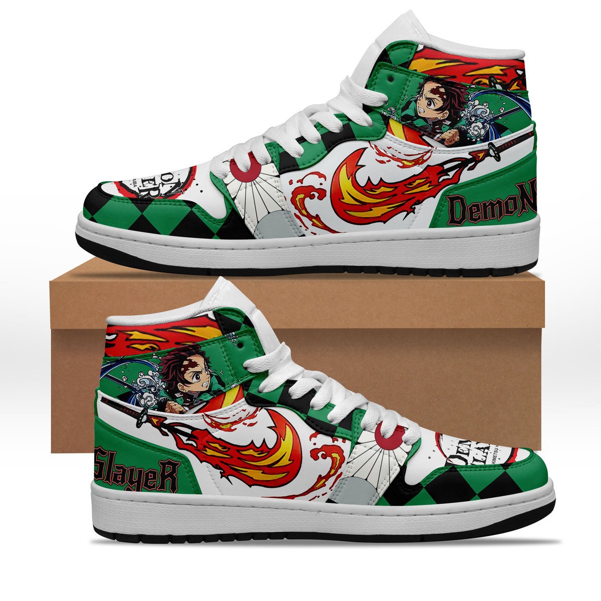 Ideafootwear Demon Slayer AJ1 High Sneakers Shoes For Men And Women