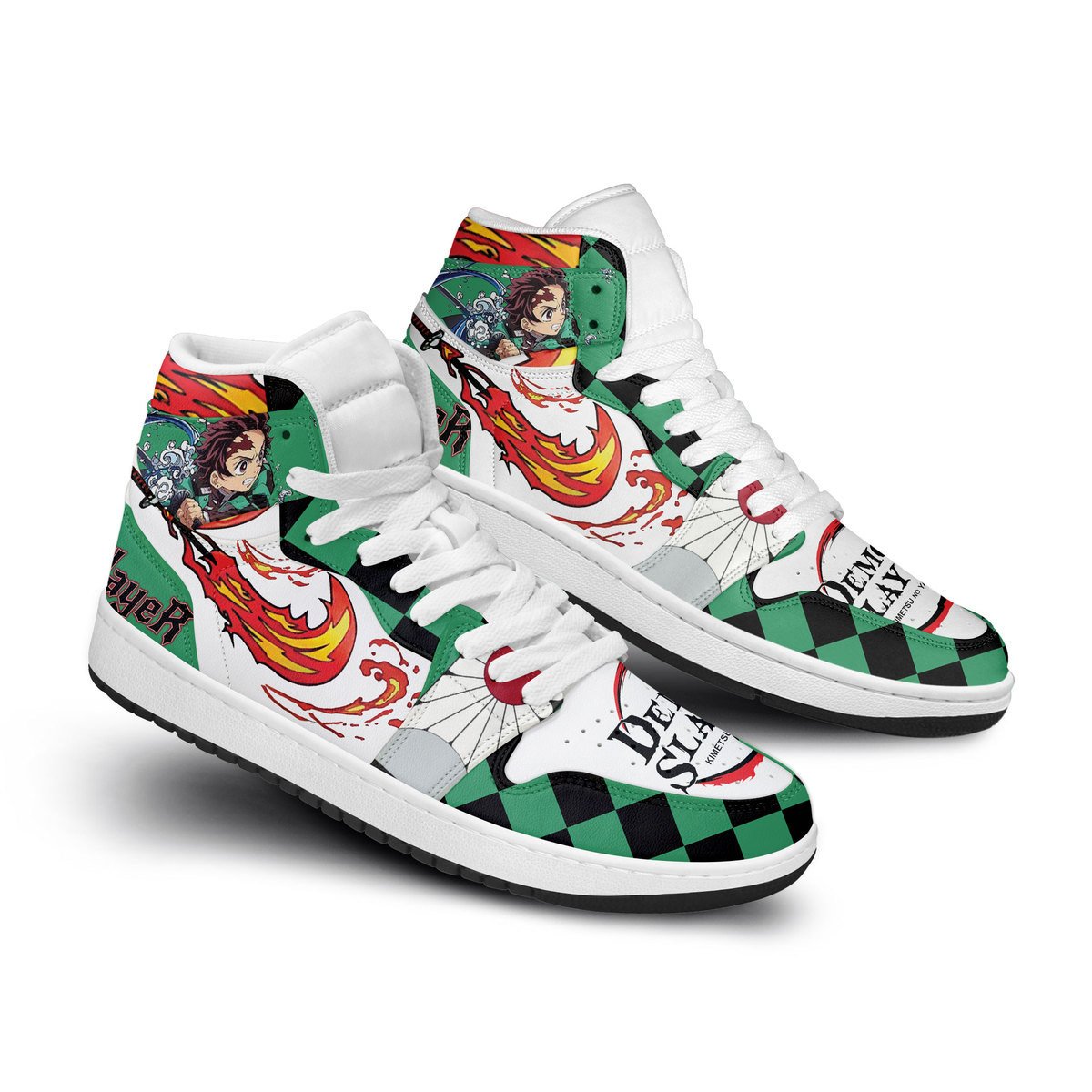 Ideafootwear Demon Slayer AJ1 High Sneakers Shoes For Men And Women