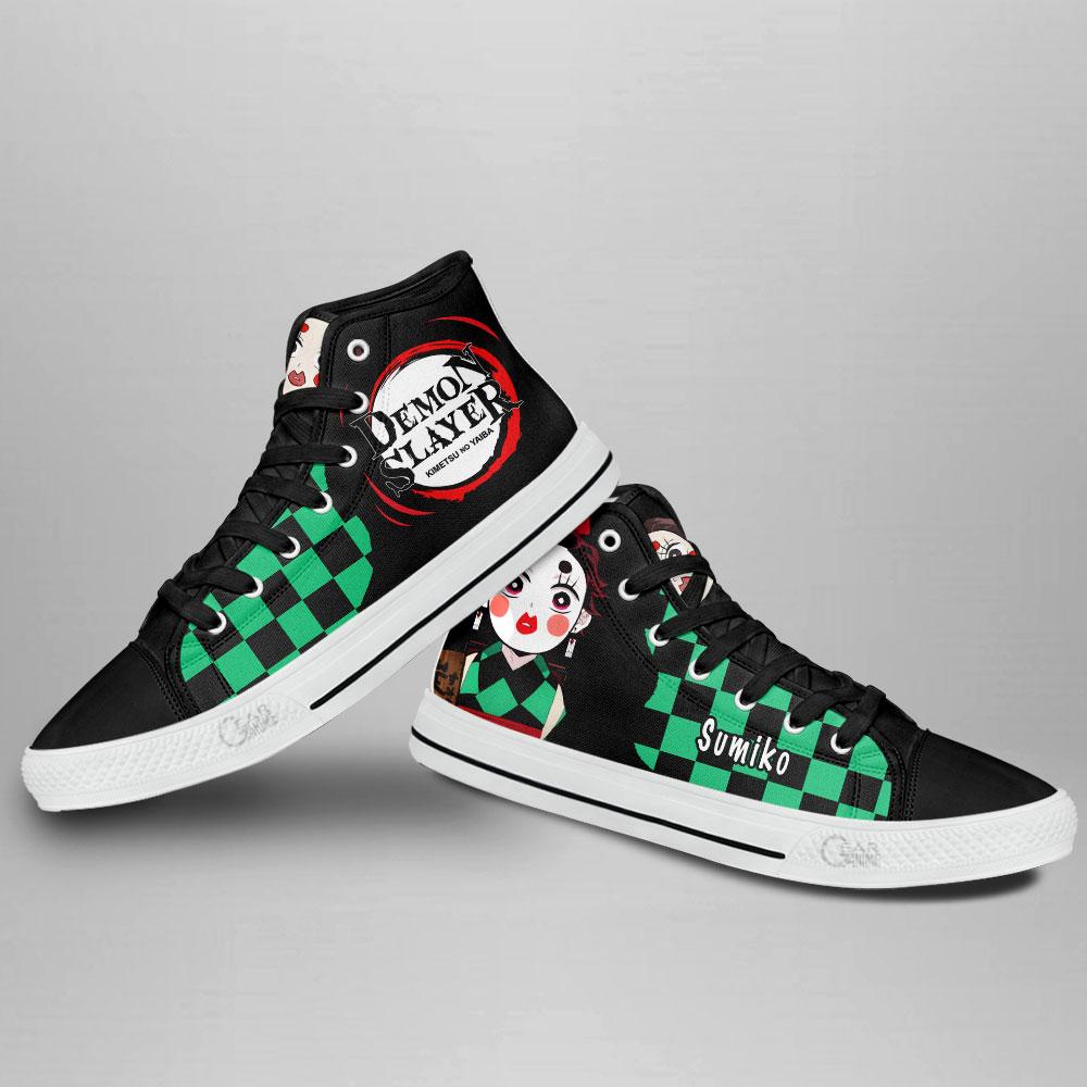 Ideafootwear Demon Slayer High Top Canvas Sneakers Shoes For Men And Women