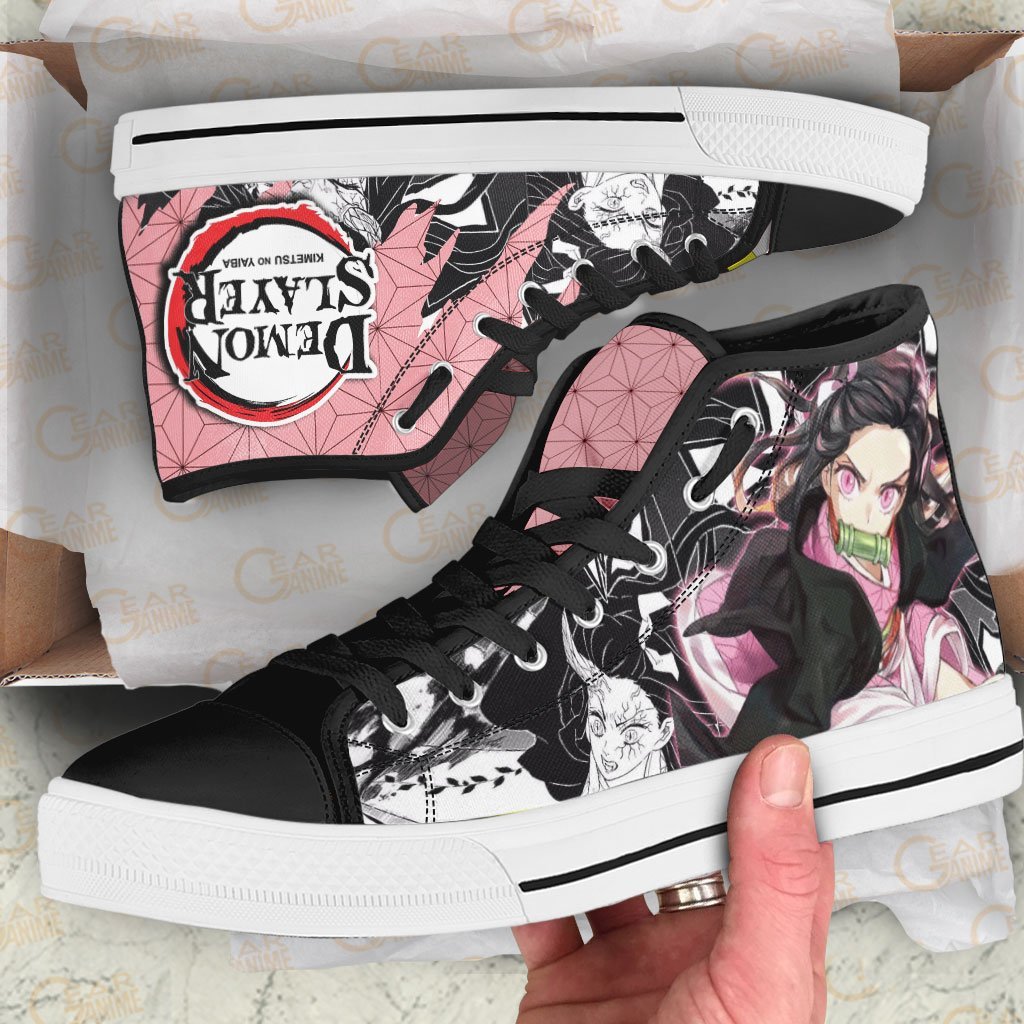 Ideafootwear Demon Slayer High Top Canvas Sneakers Shoes For Men And Women