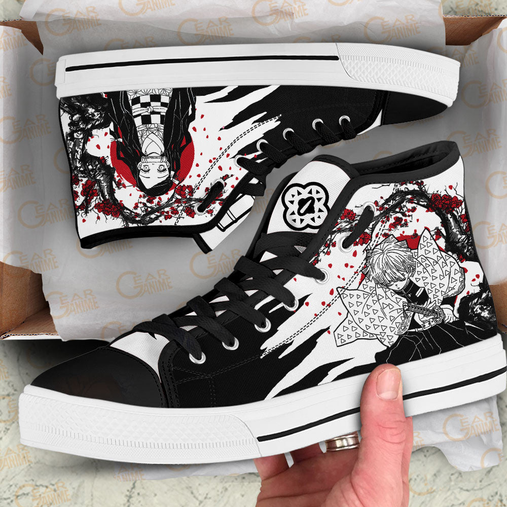 Ideafootwear Demon Slayer High Top Canvas Sneakers Shoes For Men And Women