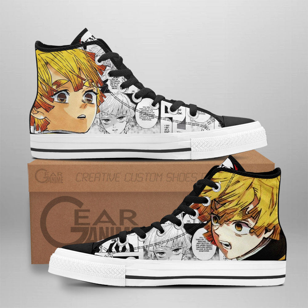 Ideafootwear Demon Slayer High Top Canvas Sneakers Shoes For Men And Women