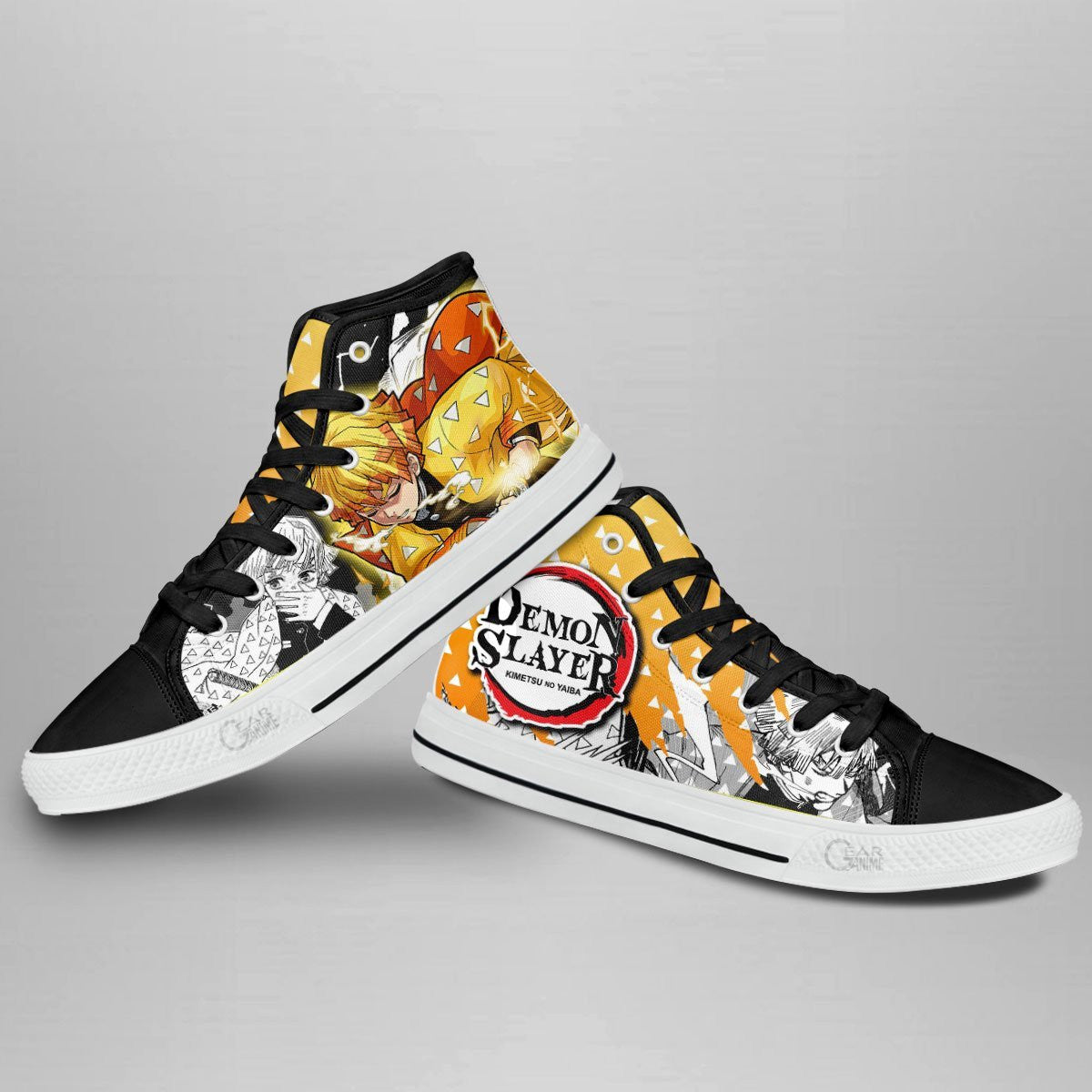 Ideafootwear Demon Slayer High Top Canvas Sneakers Shoes For Men And Women