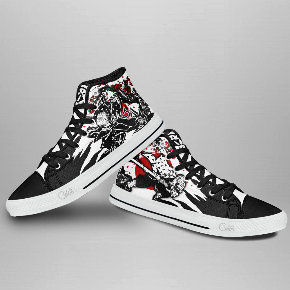 Ideafootwear Demon Slayer High Top Canvas Sneakers Shoes For Men And Women