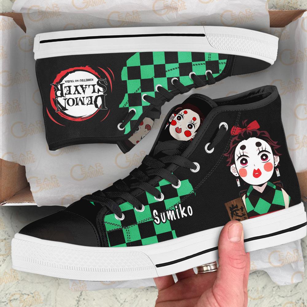 Ideafootwear Demon Slayer High Top Canvas Sneakers Shoes For Men And Women