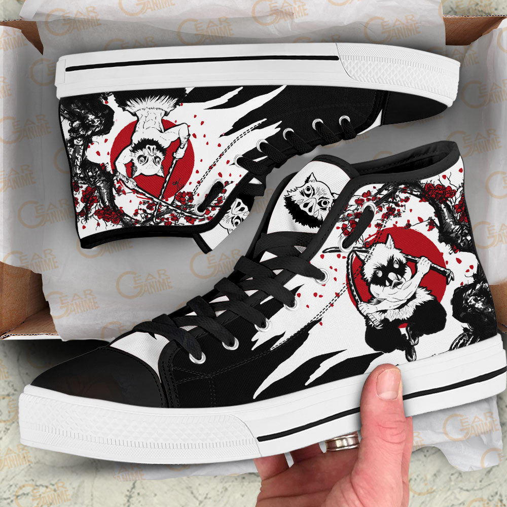 Ideafootwear Demon Slayer High Top Canvas Sneakers Shoes For Men And Women
