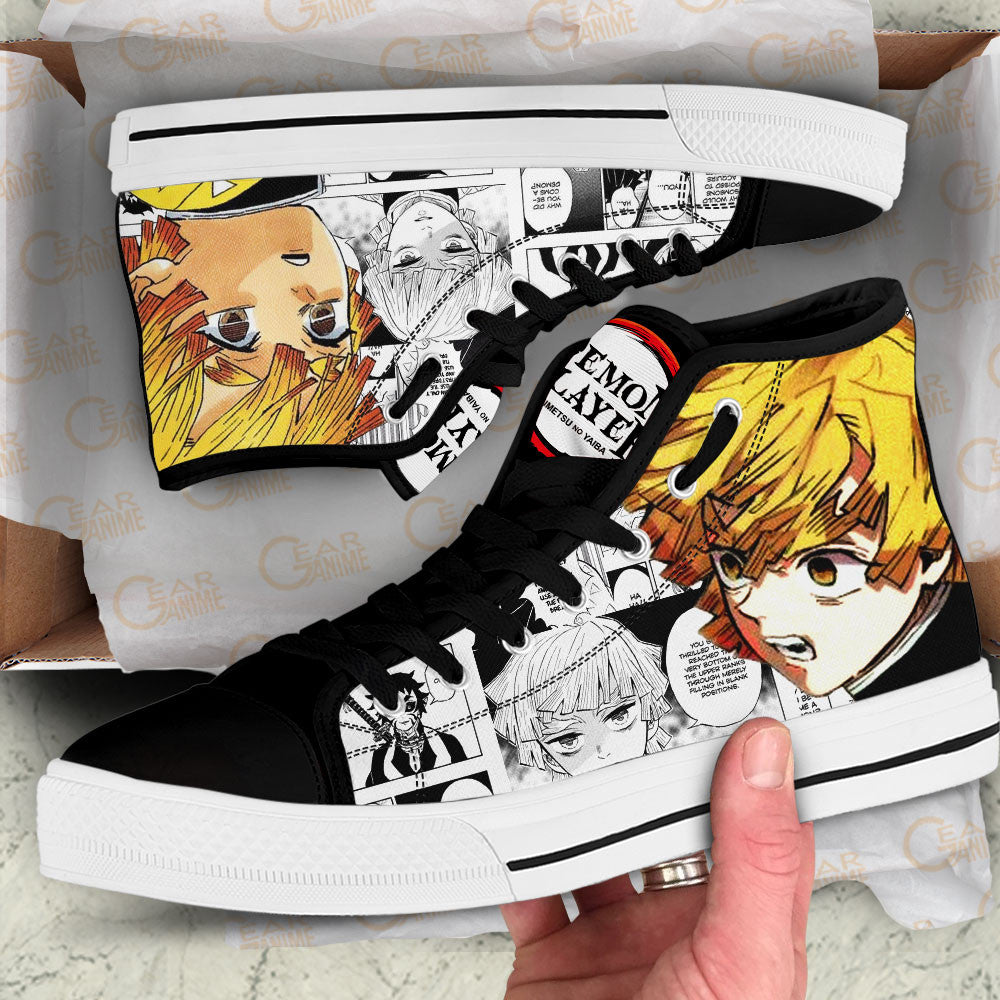 Ideafootwear Demon Slayer High Top Canvas Sneakers Shoes For Men And Women
