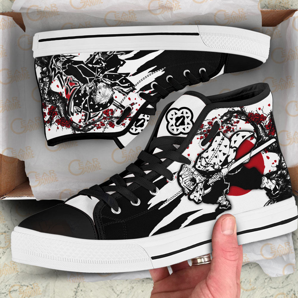 Ideafootwear Demon Slayer High Top Canvas Sneakers Shoes For Men And Women