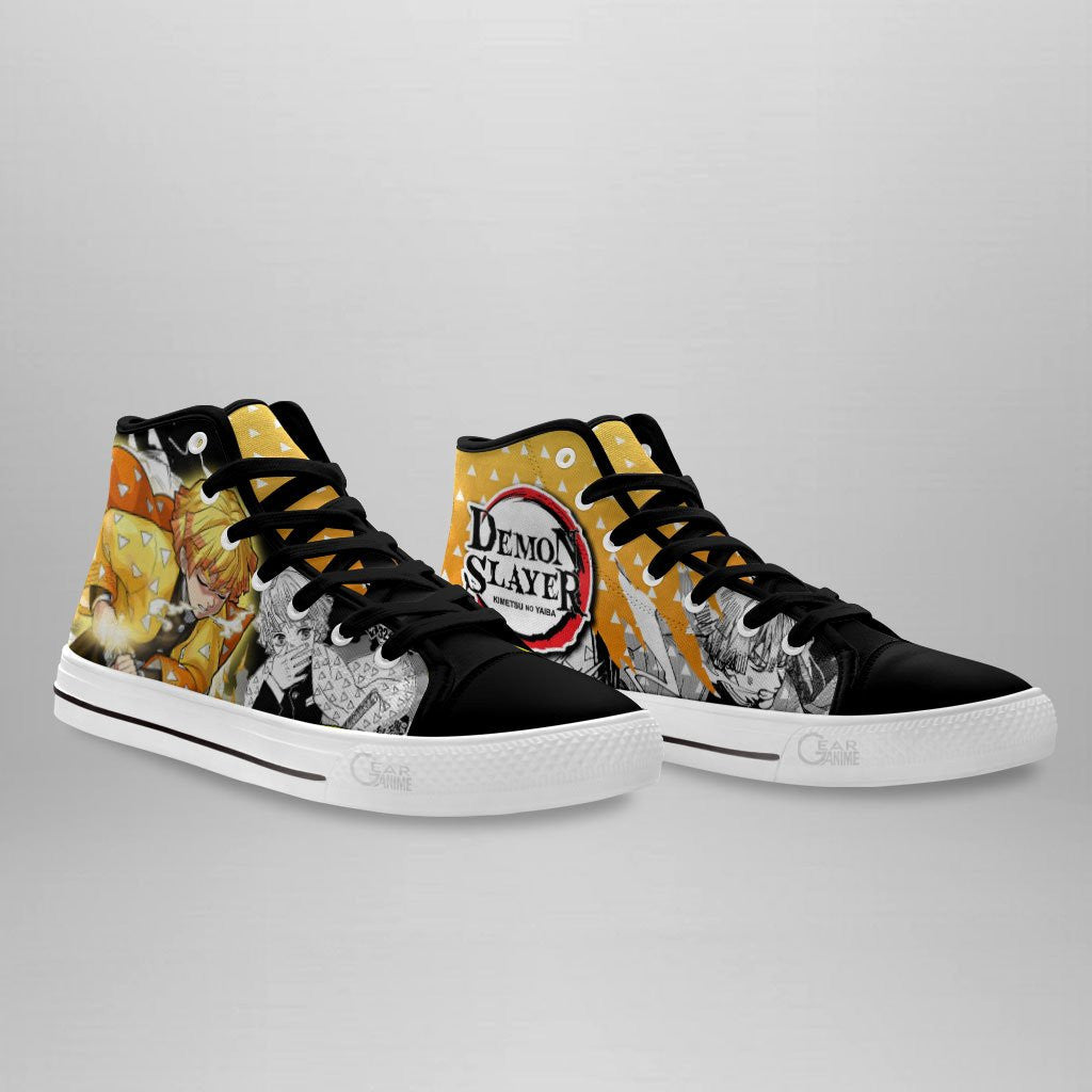 Ideafootwear Demon Slayer High Top Canvas Sneakers Shoes For Men And Women