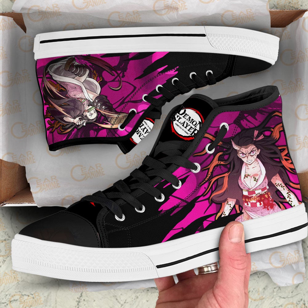 Ideafootwear Demon Slayer High Top Canvas Sneakers Shoes For Men And Women